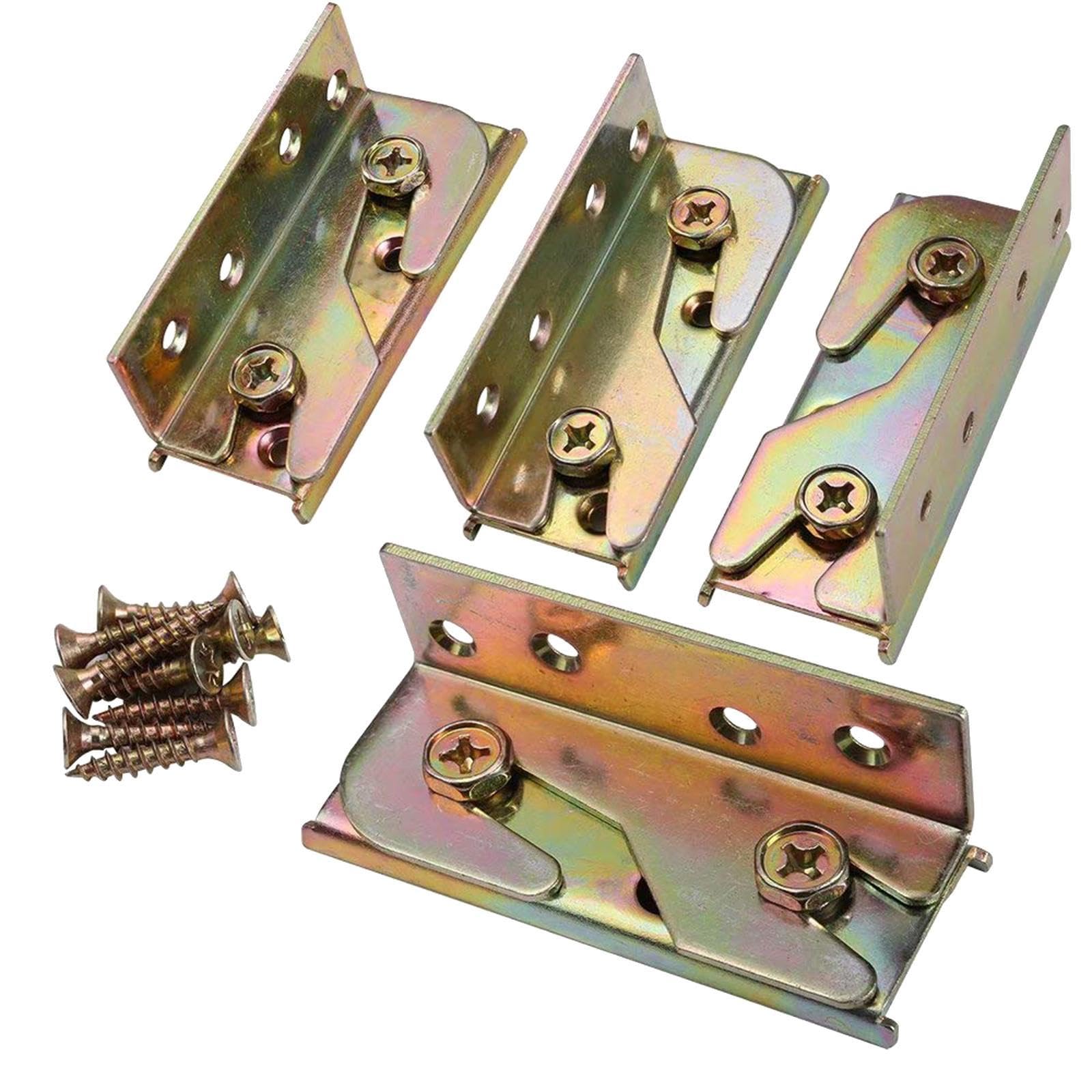 4Pcs Bed Rail Brackets Heavy Duty Fastener Screws Included Bed Rail Fittings-image-32
