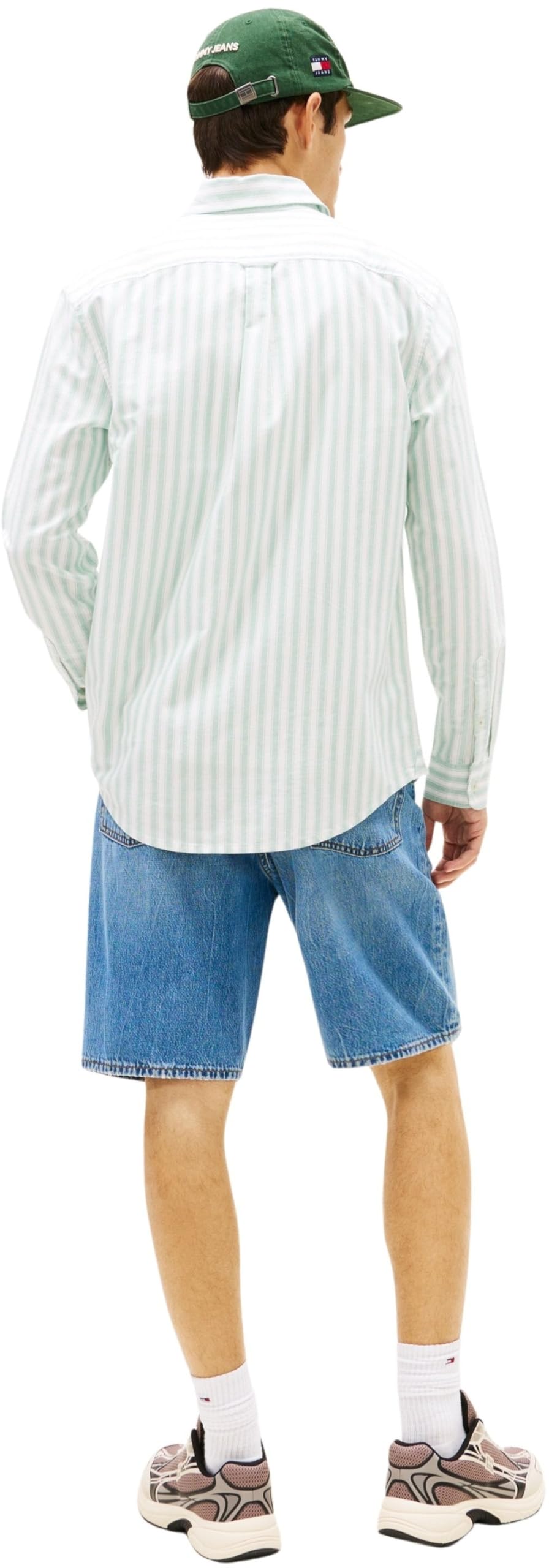 Tommy Jeans Herren TJM Reg Stripe Oxford Shirt EXT Dm0dm22790 L/S Shirt (1er Pack)