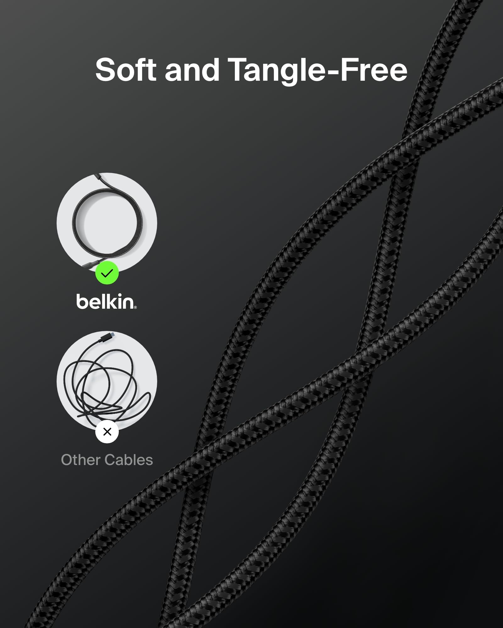 Belkin Apple Certified USB-C to USB-C Braided Nylon Cable 1M | Fast Charging Cable | Type C Charger Cable for iPhone 17, 16, Galaxy S25, Pixel 9, MacBook, iPad Pro | 2 Years Warranty | Black — Amazon image 8