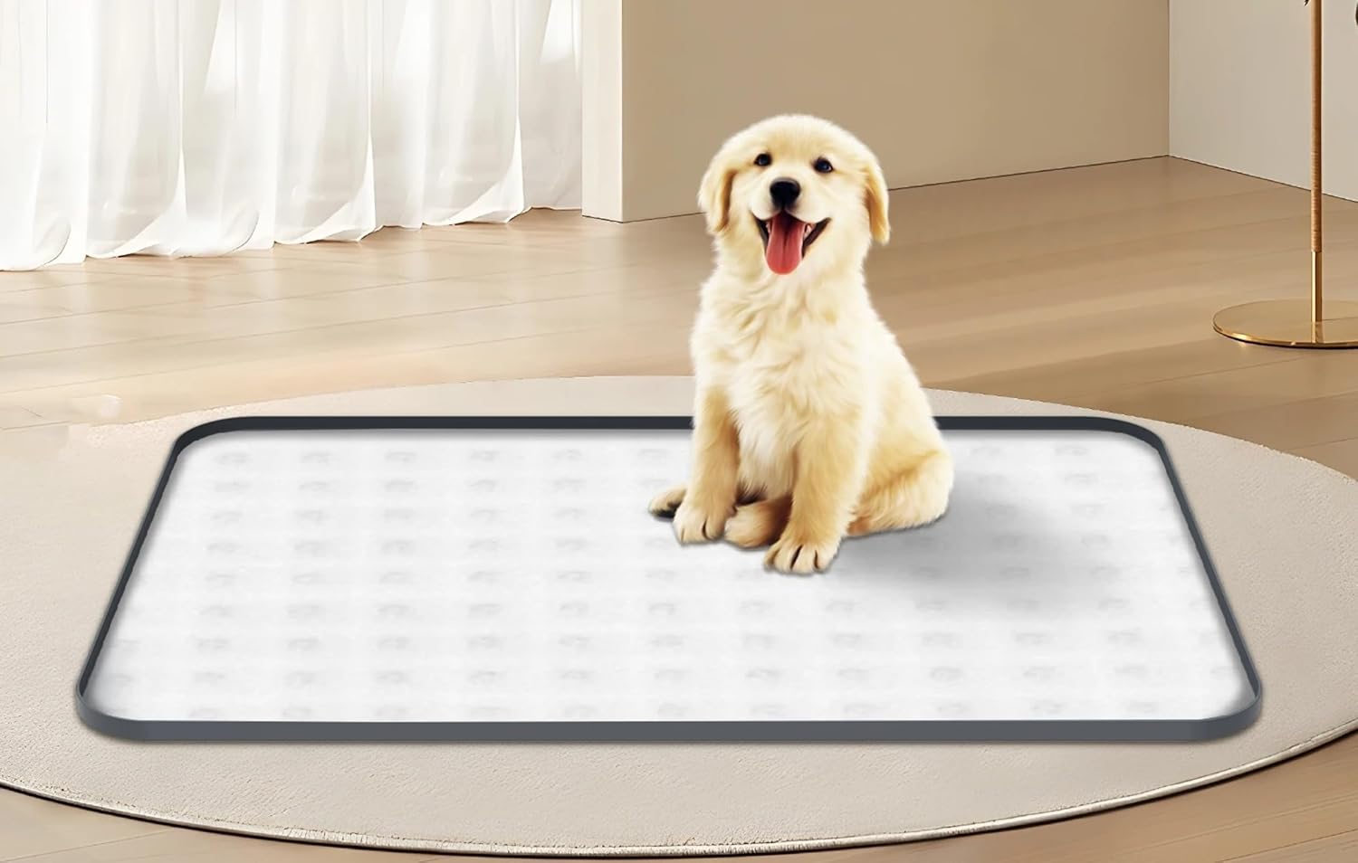 Silicone Pee Pad Holder Leak Proof Puppy Potty Training Pad Holder with Raised Edge S/M/L Dog Training Pad Holder Pet Supplies (S-1Pc)