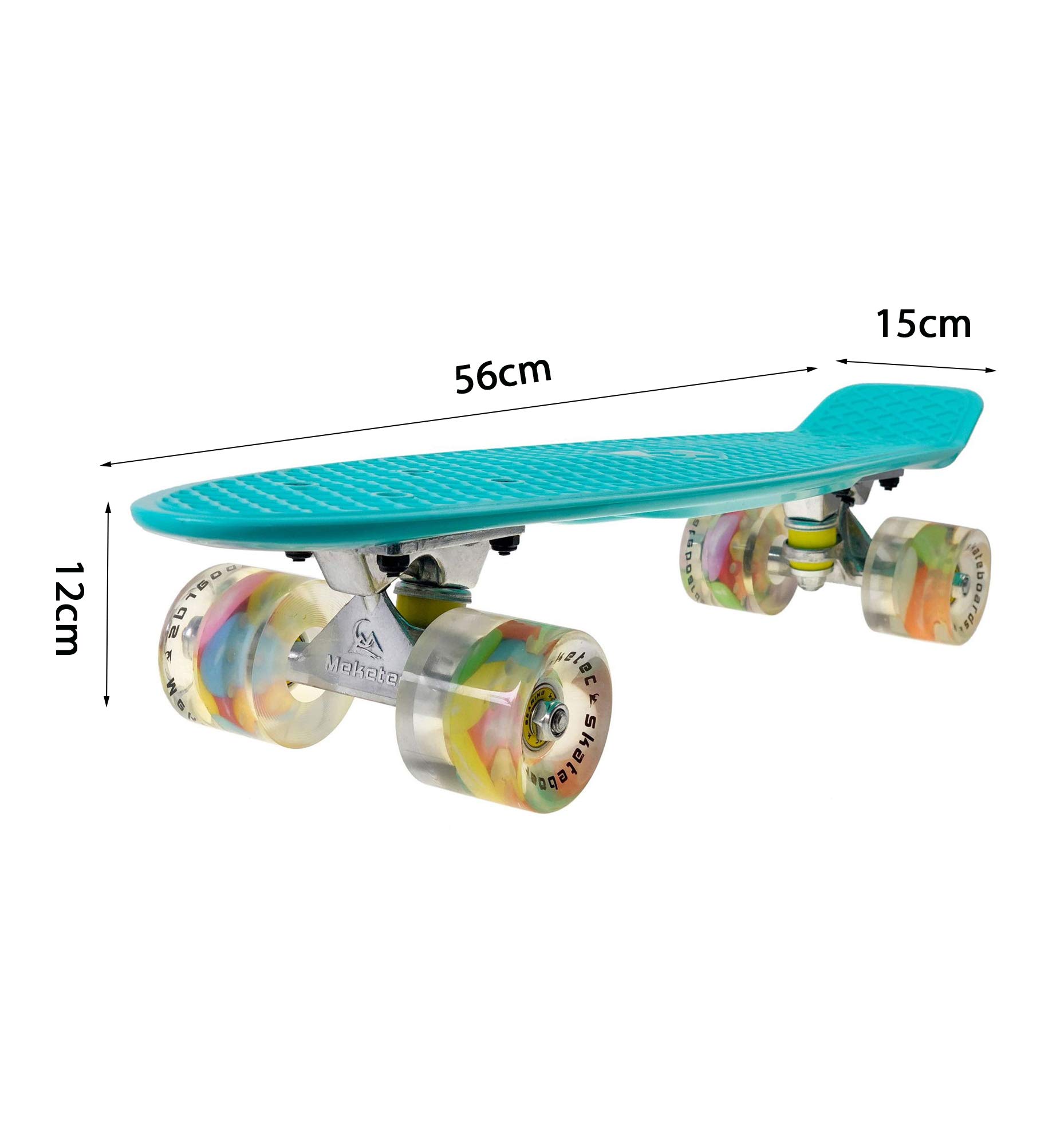 Planches À roulettes Complètes Standard avec Roue d'impression, Double Coup De Pied De Planche À roulettes De 56 Cm pour Enfants Adolescents Et Adultes Débutants Adolescents Cadeau