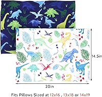 Vista 7 de Funda de almohada para niños pequeños, funda de almohada para dormir, paquete de 2 unidades, juego de dinosaurios para almohadas de 13 x 18 pulgadas