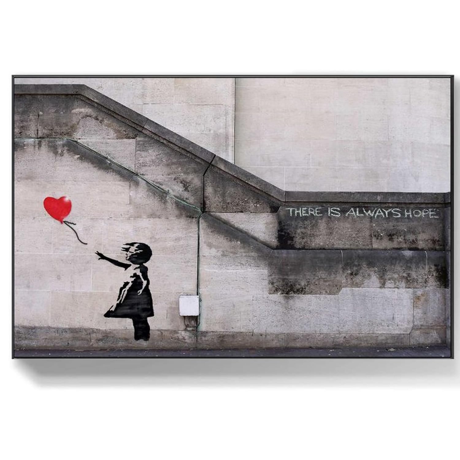 DQTUYIOP Banksy Art Wall Prints 60x90cm There Is Always Hope Banksys Graffiti Street Wall Art Posters Abstract Canvas Poster Inspirational Quotes Canvas for Living Room Bedroom Home Decor