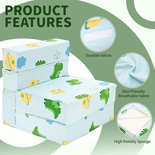 Miniatura 5 de SUNYRISY Sofá cama plegable para niños, colchón de futón de 6 pulgadas, sofá convertible para niños, silla plegable para el suelo, cama para sala de