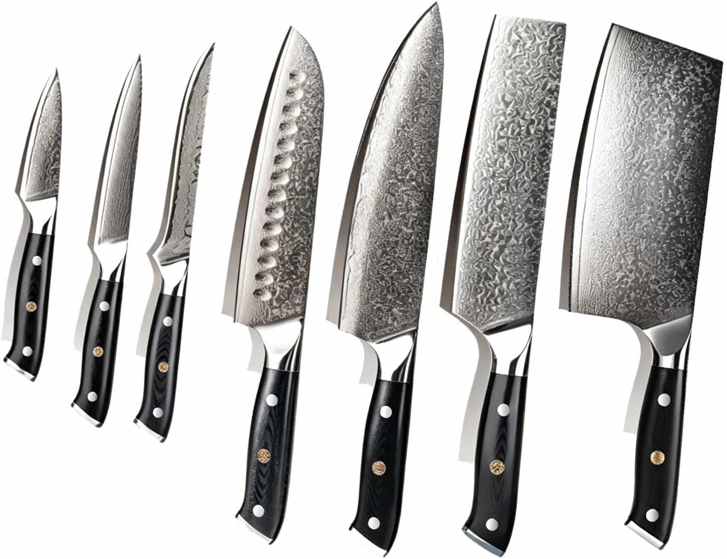 VG10 Damascus Steel Chef Knife, Ultra Sharp Multipurpose Kitchen Knife,Premium Fruit Knife Utility Slicing Cutting Knife for Home Kitchen Food Prep & Culinary Use black
