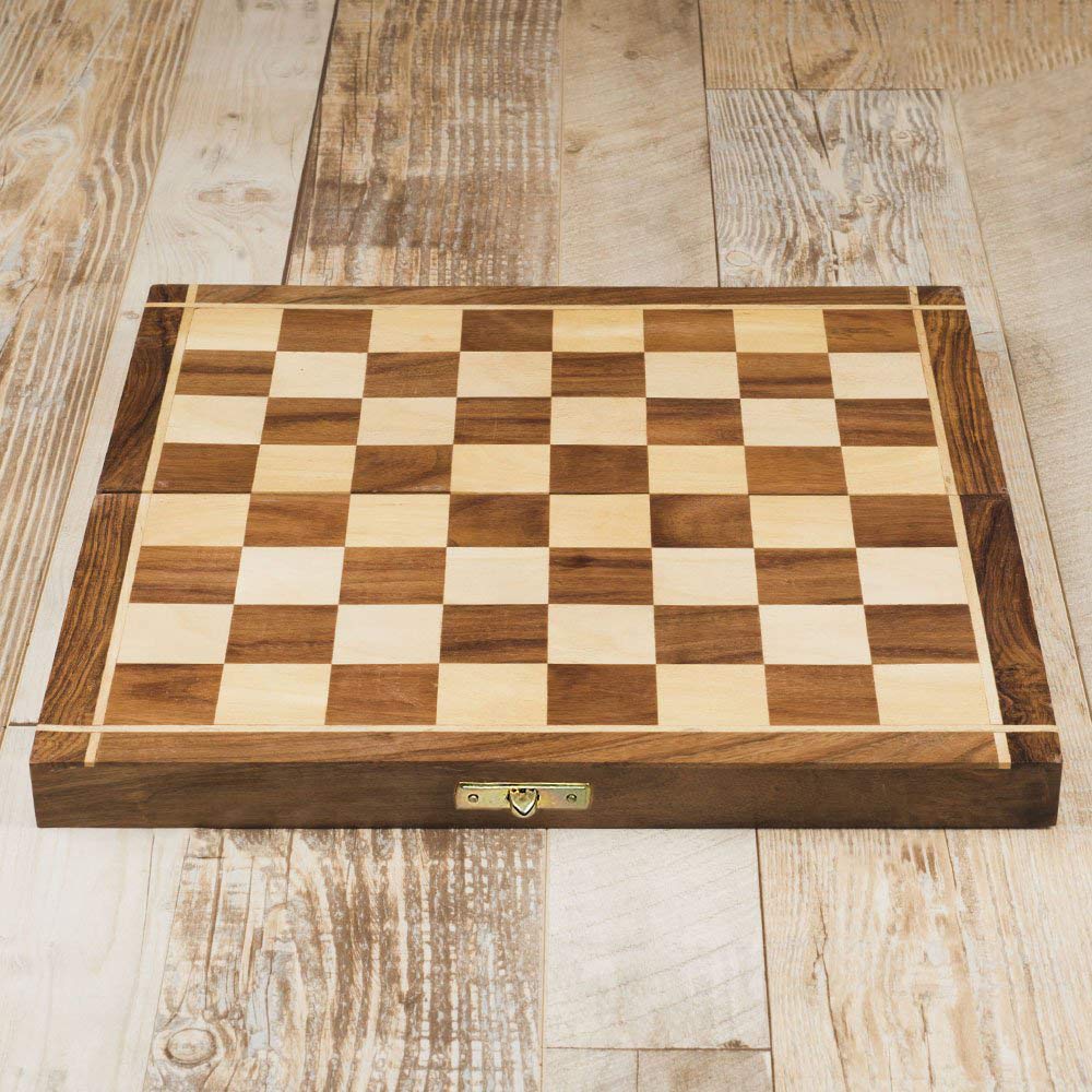 ADA Handicraft Professional Tournament Wooden Chess Board with 32 Pawns (10inch)