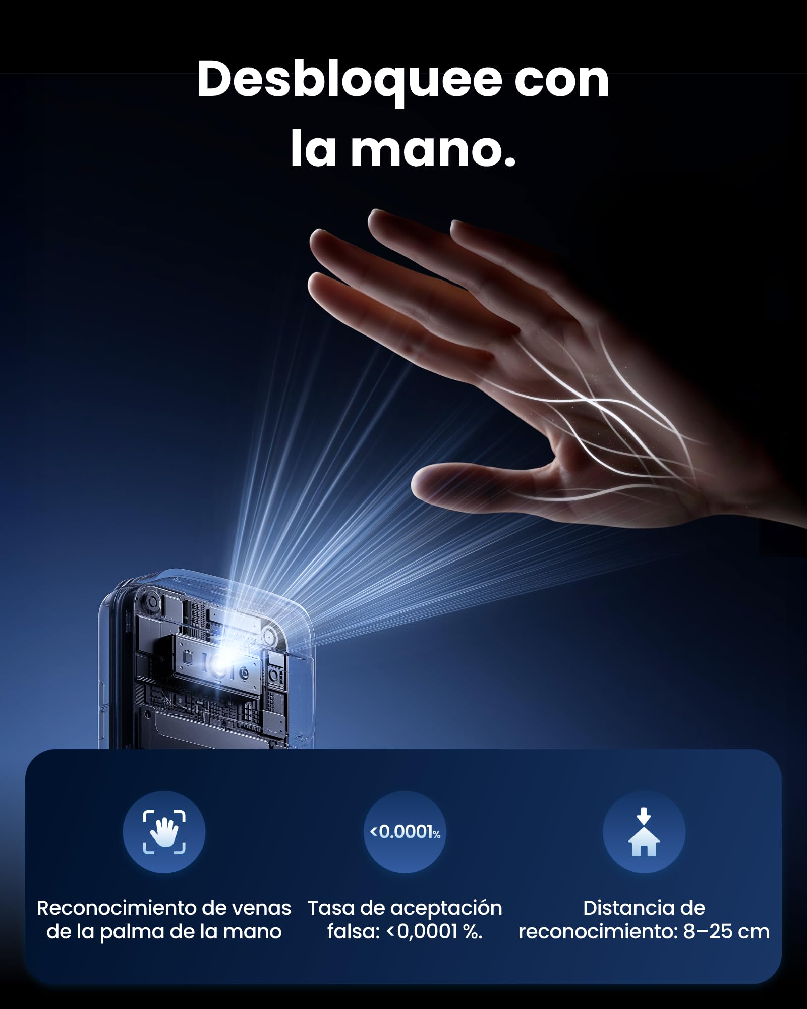 SwitchBot Cerradura Ultra Inteligente con Wi-Fi con Teclado Vision Pro, reconocimiento facial y de la palma en 3D, desbloqueo sin contacto, cilindros de perfil europeo, Matter, Alexa, Google e IFTTT