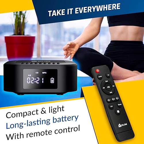 Miniatura 5 de KLIM Boombox E1 - Sistema de audio portátil con reproductor de CD + graves adicionales con subwoofer + radio FM, CD MP3 Bluetooth AUX USB + batería