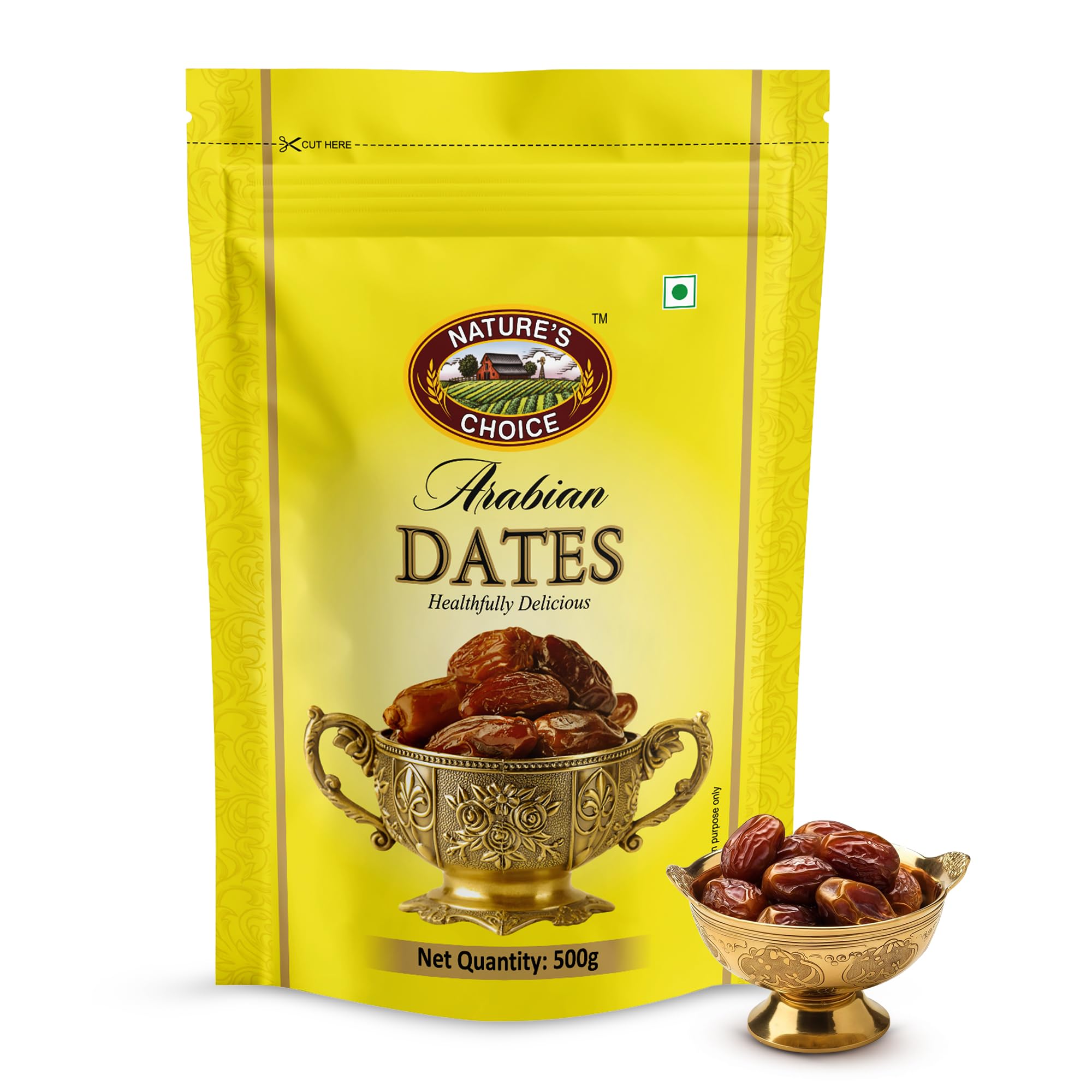 Nature's Choice Arabian Delight Dates (500g) | Premium Soft Khajur with Chewy Texture | Seeded Khejur | Best Dates | Naturally Sweet & Healthy Snack | Rich In Nutrients | Date Dry Fruit | Khajor-image-32