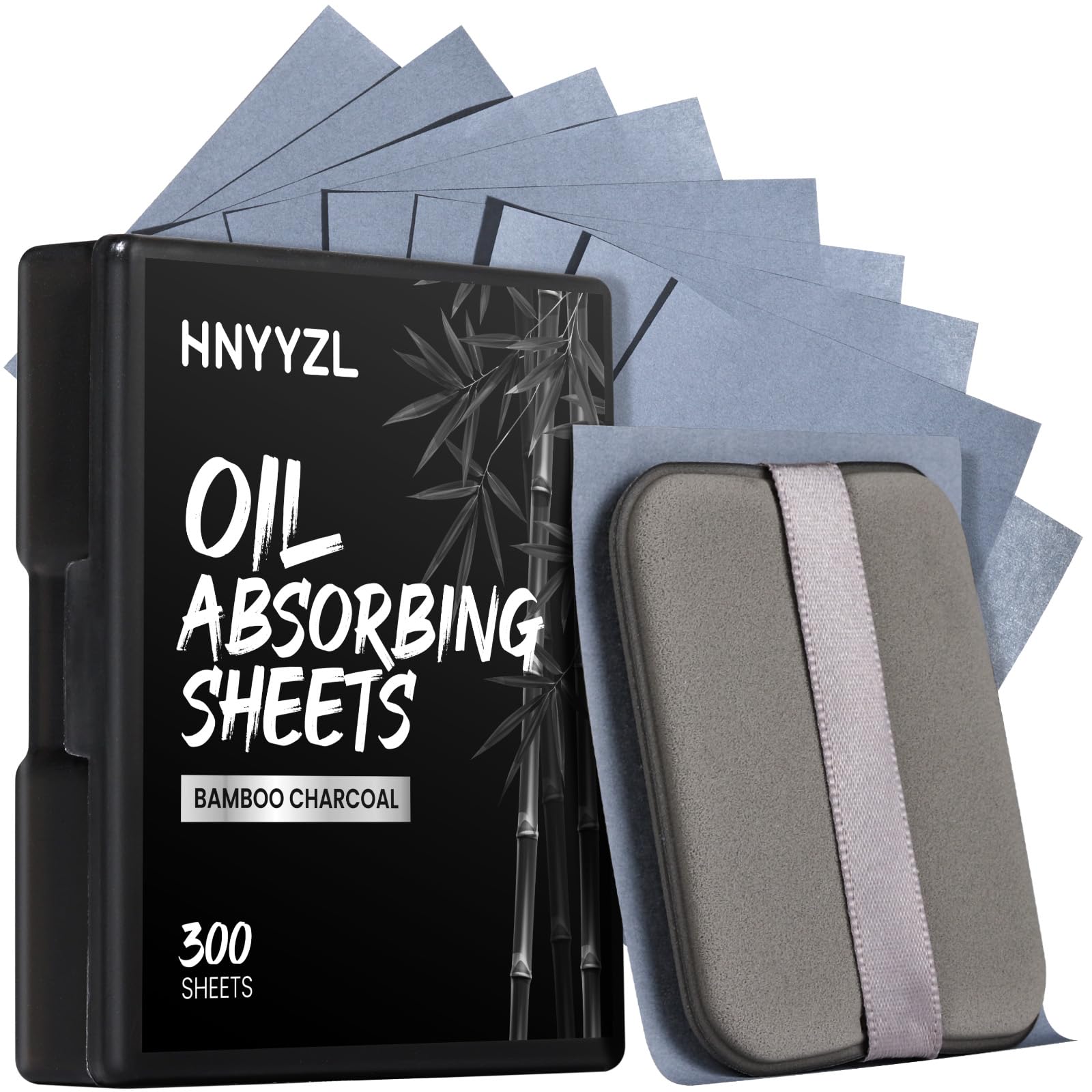 HNYYZL Blotting papers for Face,300pcs Oil blotting sheets,1 Portable box with Mirror & Makeup Puff,Makeup Friendly Oily Skin Shine Blotter,oil face