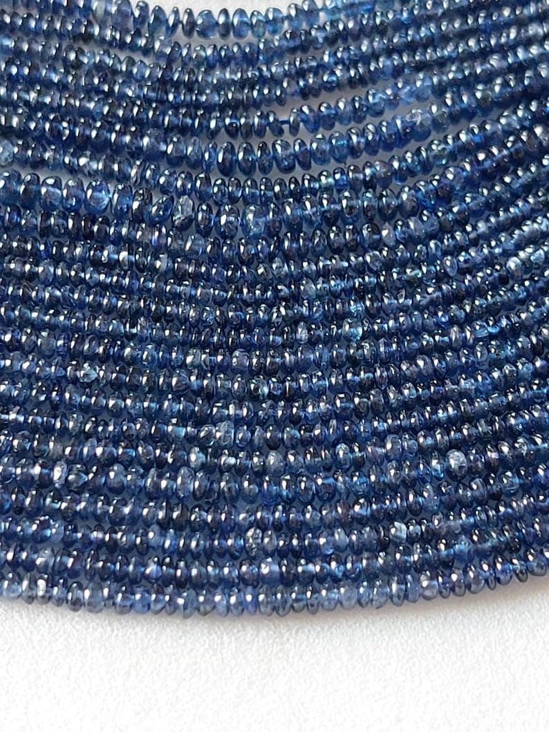 Perline Di Pietra Preziosa Di Zaffiro Naturale Autentico 6-7 Mm Blu - Foto 5