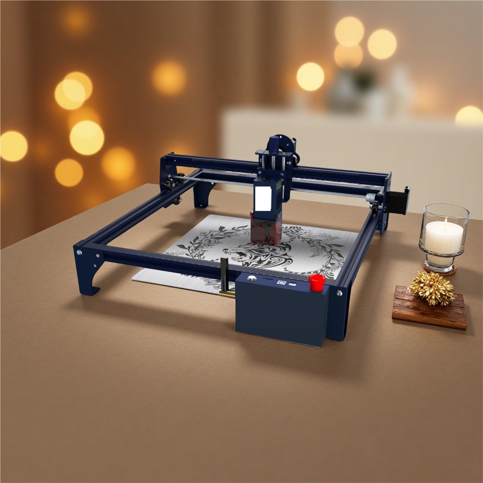 Máquina de Grabado Láser Grabador Láser Con Control Wifi, Máquina Cortadora De Vidrio, Metal, Madera Y Cuero, Herramientas Carpintería, Enrutador CNC para Madera Metal Acrílico
