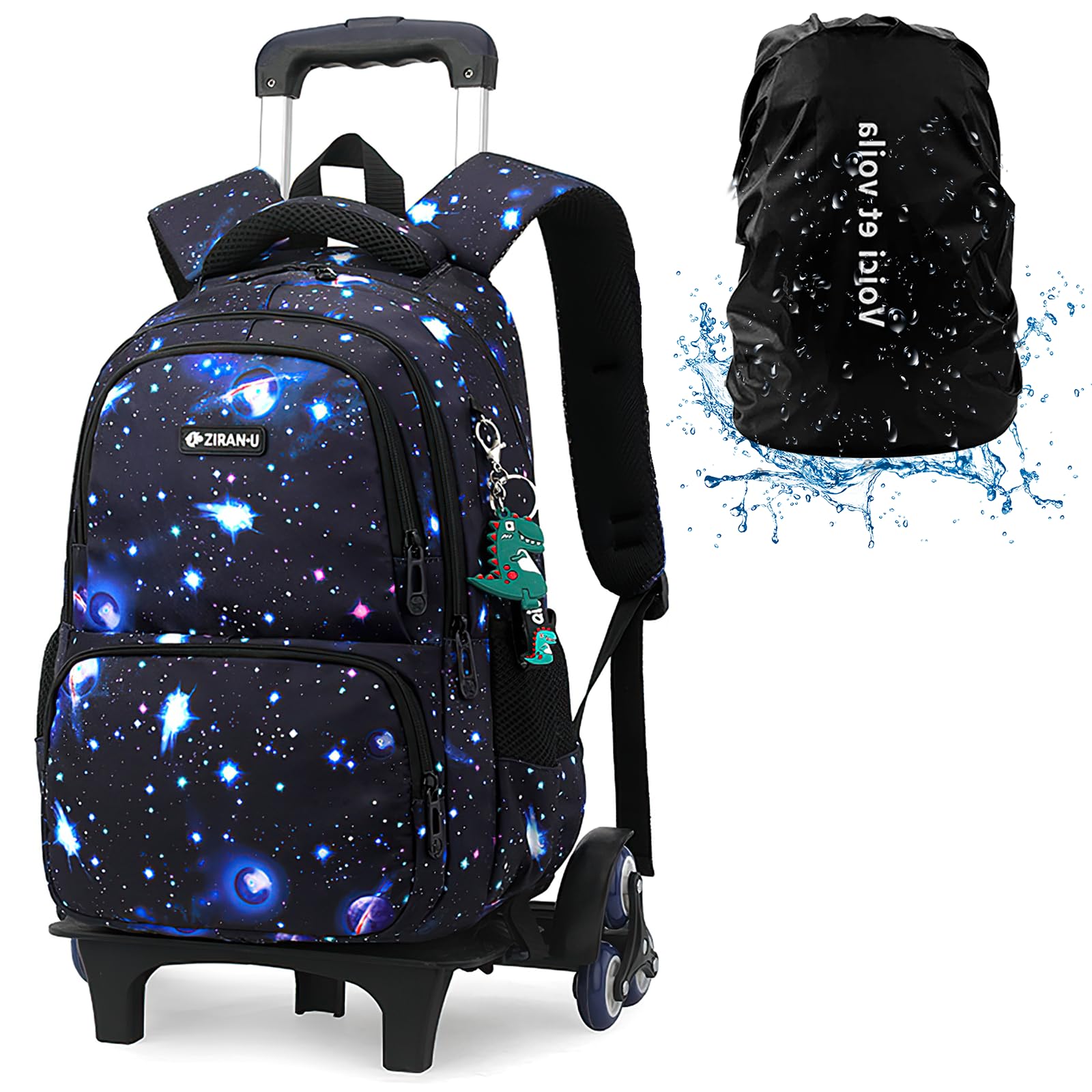 Voici et Voila Mochilas Escolares con Ruedas Carro para Mochilas Escolares Niña Grande Bolsas Escolares 6 Ruedas Trolley Bag Mochila Infantil 30x20x42cm