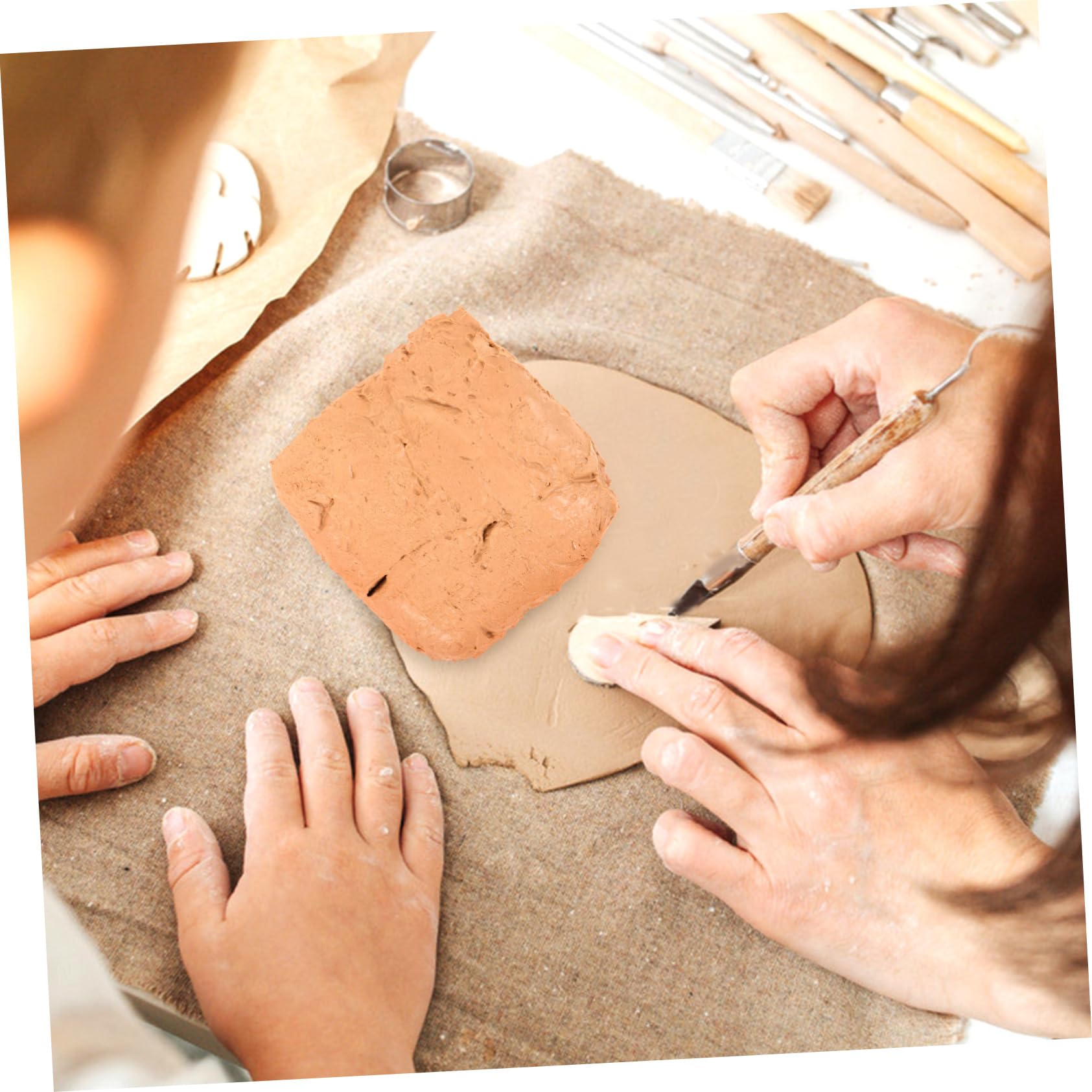 Arcilla de Modelar Beige 6 Piezas Abs para Manualidades y DIY | Secado al Aire, 200g por Bolsa, Práctica para Principiantes en Modelado y Artesanía