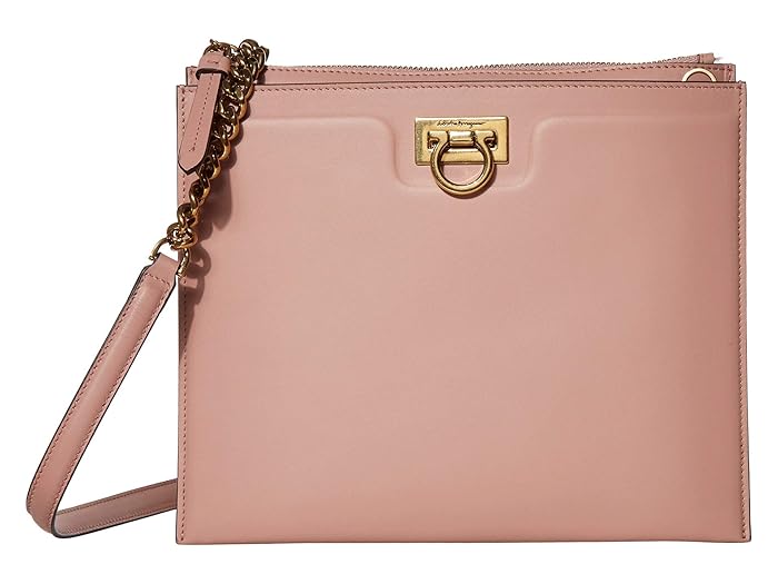 Salvatore Ferragamo  Gancio Square Crossbody (Antique Rose) Handbags