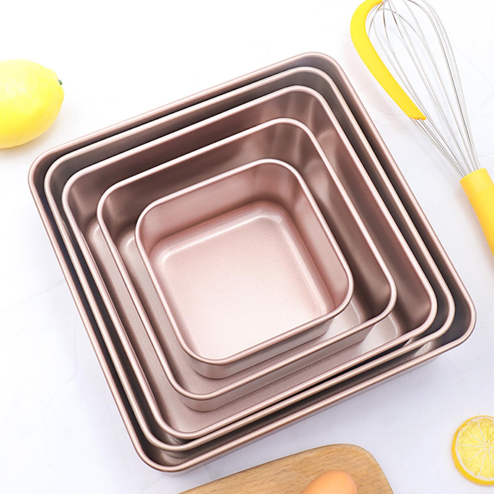 Teglia quadrata antiaderente Stampo per torte da parete in metallo con rivestimento a rilascio facile per l ' uso a bagnomaria e la preparazione dolci domestici Teglia quadrata Castella Bakeware