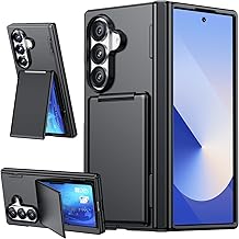 SPIDERCASE Only for Samsung Galaxy Z Fold 7 Case, with Card Holder(2 Cards)[Kickstand] [Hinge Protection] Military Grade Drop Protection, Case Only for Samsung Galaxy Z Fold 7, Glossy Black
