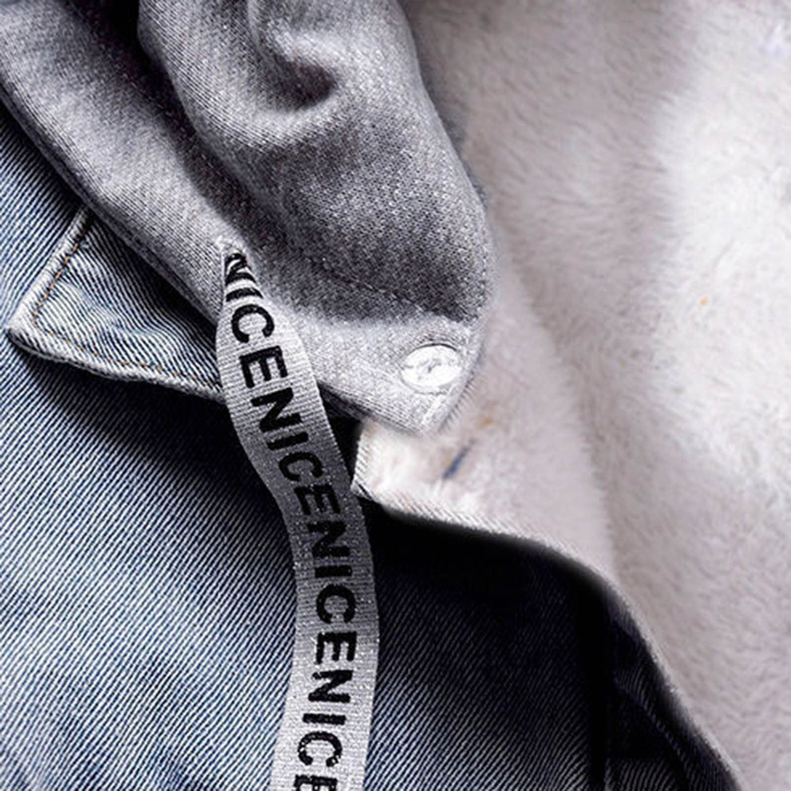 Chaqueta vaquera para mujer, tallas grandes, larga, chaqueta vaquera, chaqueta vaquera para mujer, chaqueta vaquera de gran tamaño, chaqueta vaquera de invierno con capucha, chaqueta vaquera de