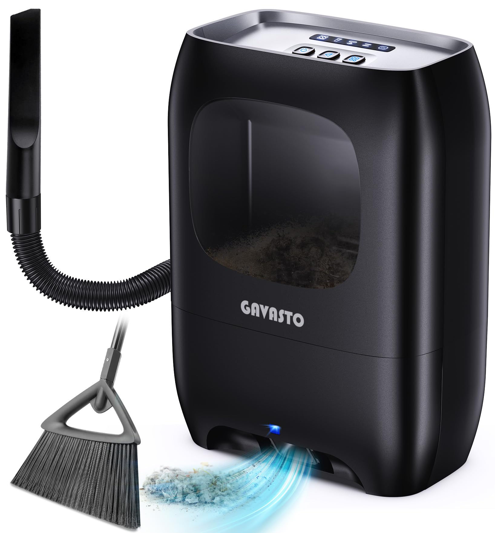 Pro Touchless Vacuum Automatic Dustpan - Ultra Fast &amp; Powerful - Great for Sweeping Salon Pet Hair Food Dirt Kitchen, Canister Vacuum Cleaner Trash Can, Bagless, Auto Sensors, 1500 Watt (Silver Gray)