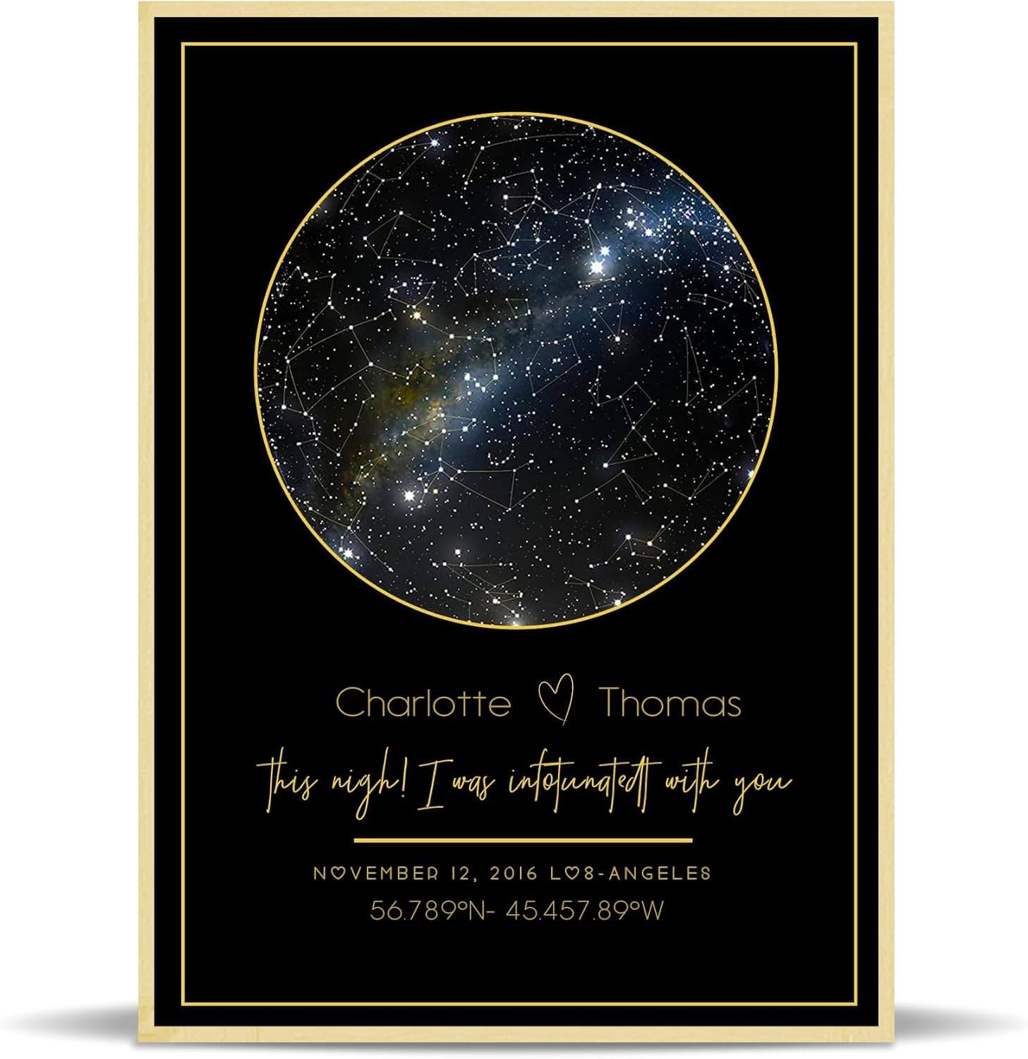 Affiche carte du ciel personnalisée