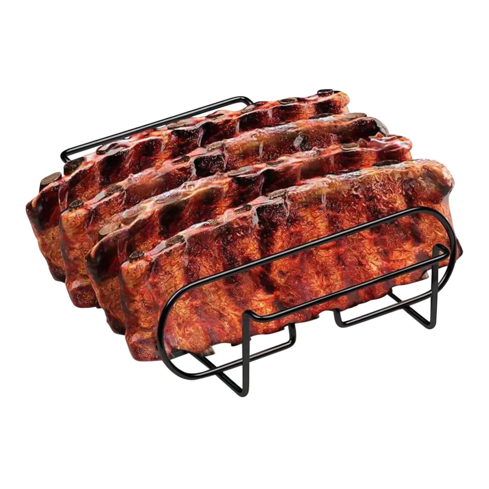Estante de costillas para cocina exterior y camping en barbacoas familiares