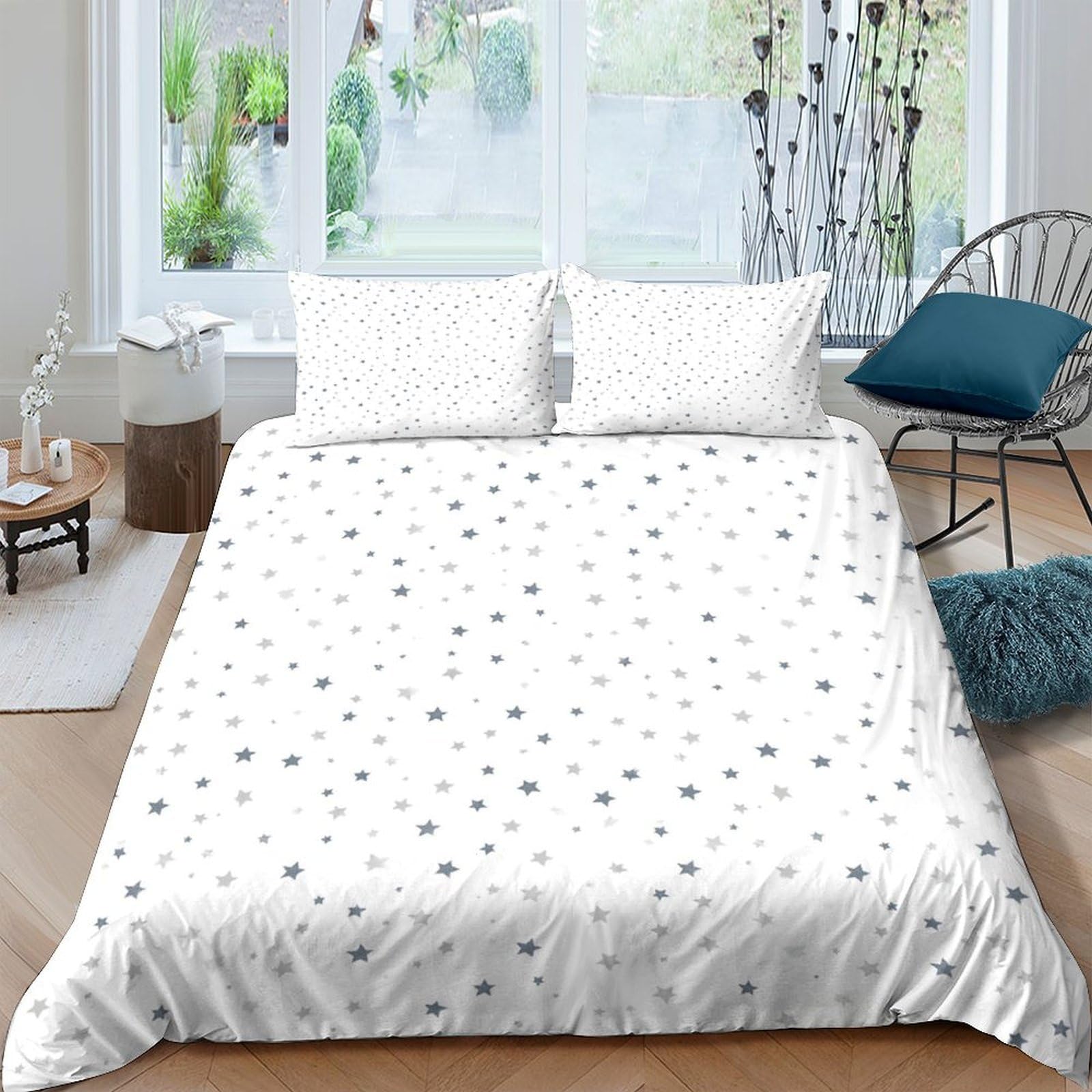 Ctjqhvkz Style-6 3D Printed Minimalist Polka Dot Fitted Sheet Microfiber Soft White Grey Mattress Cover Bedroom Decor Machine Washable Single（135X200cm）