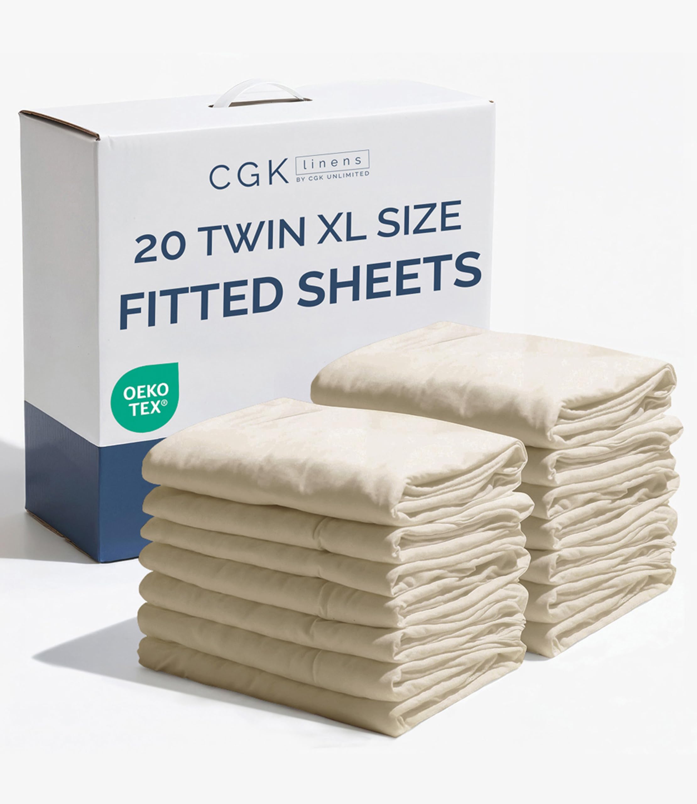 Twin XL Fitted Sheet - Single Fitted Sheet Only - Deep Pockets - Cream