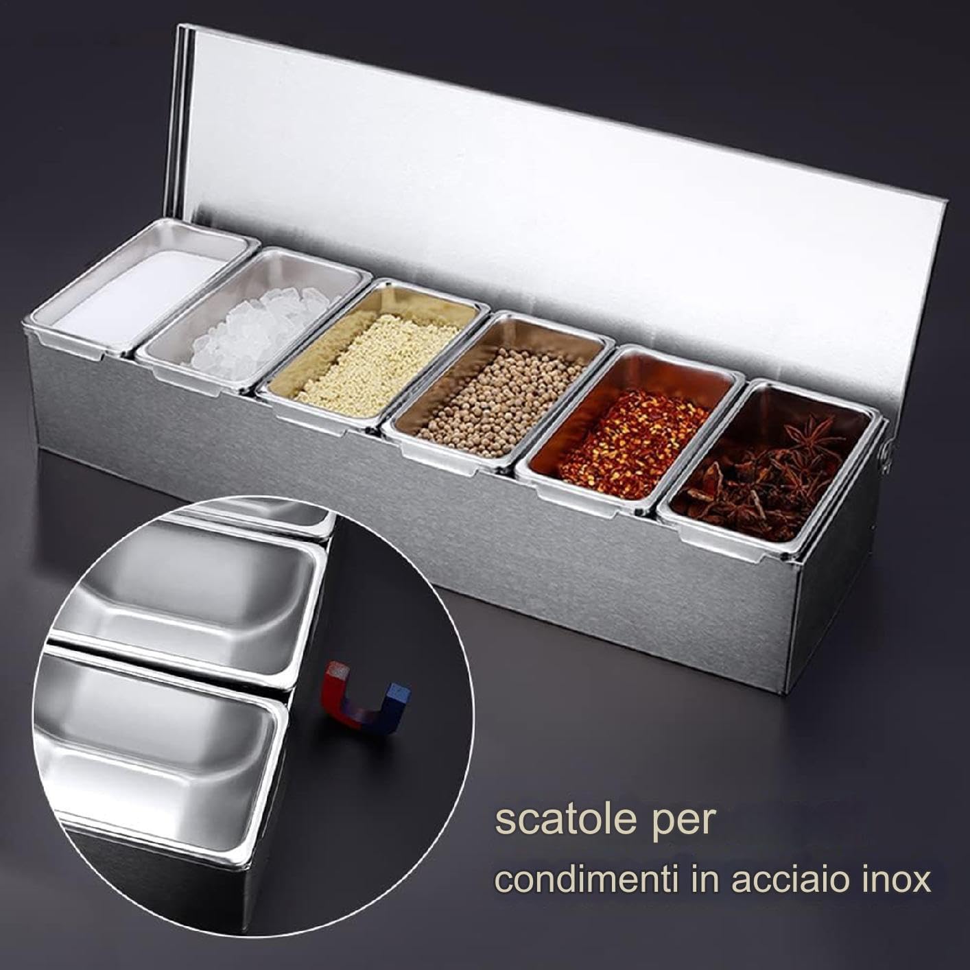 Scatola di condimento, contenitore di condimento Scatola di stoccaggio di