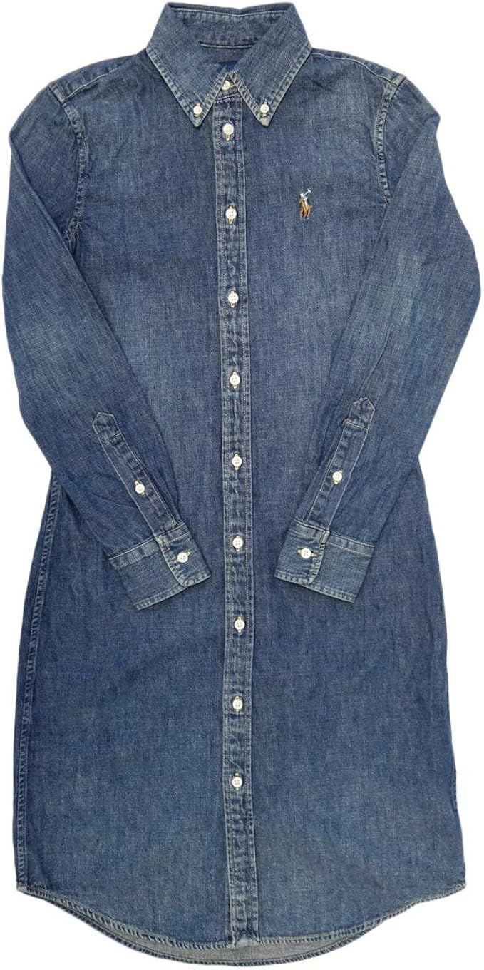 Amazon Co Jp ポロ ラルフローレン Polo Ralph Lauren ワンピース レディース デニム シャツワンピース ネイビー カラーpony Xl 並行輸入品 服 ファッション小物