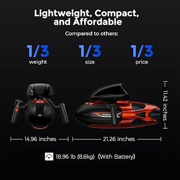 sublue Vapor Pump-Jet Underwater Scooter 3 Gear Speed 60 Minutes 10km/h 21kgf for Free Diving Scuba Diving Snorkeling