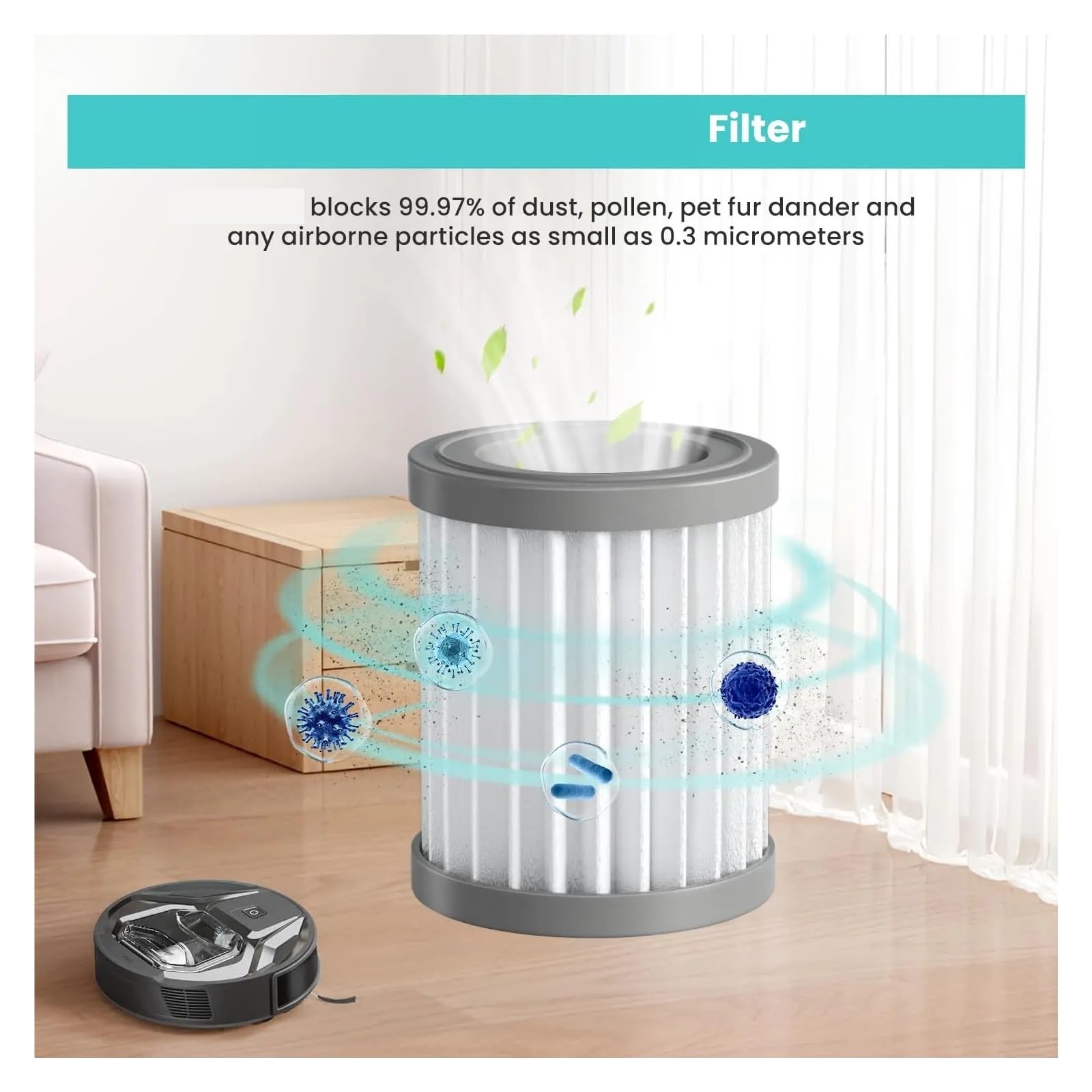 4er-Pack Filter-Ersatzset, Kompatibel Mit Lefant, M320 / M320G, Roboter-Staubsauger