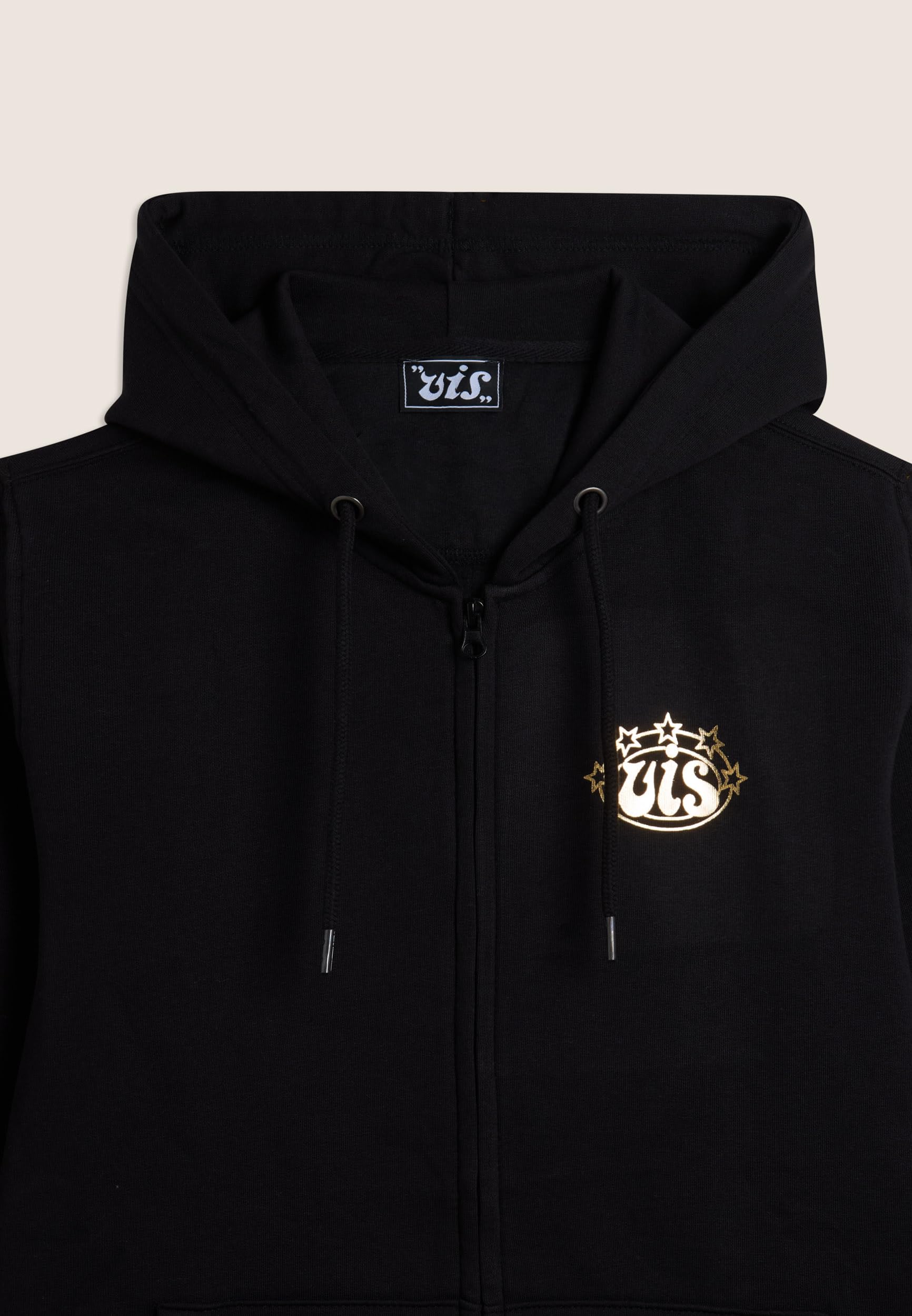 FREDDY - Felpa Unisex con Cappuccio E Zip con Logo Oro Vis, 80% Cotone 20% Poliestere