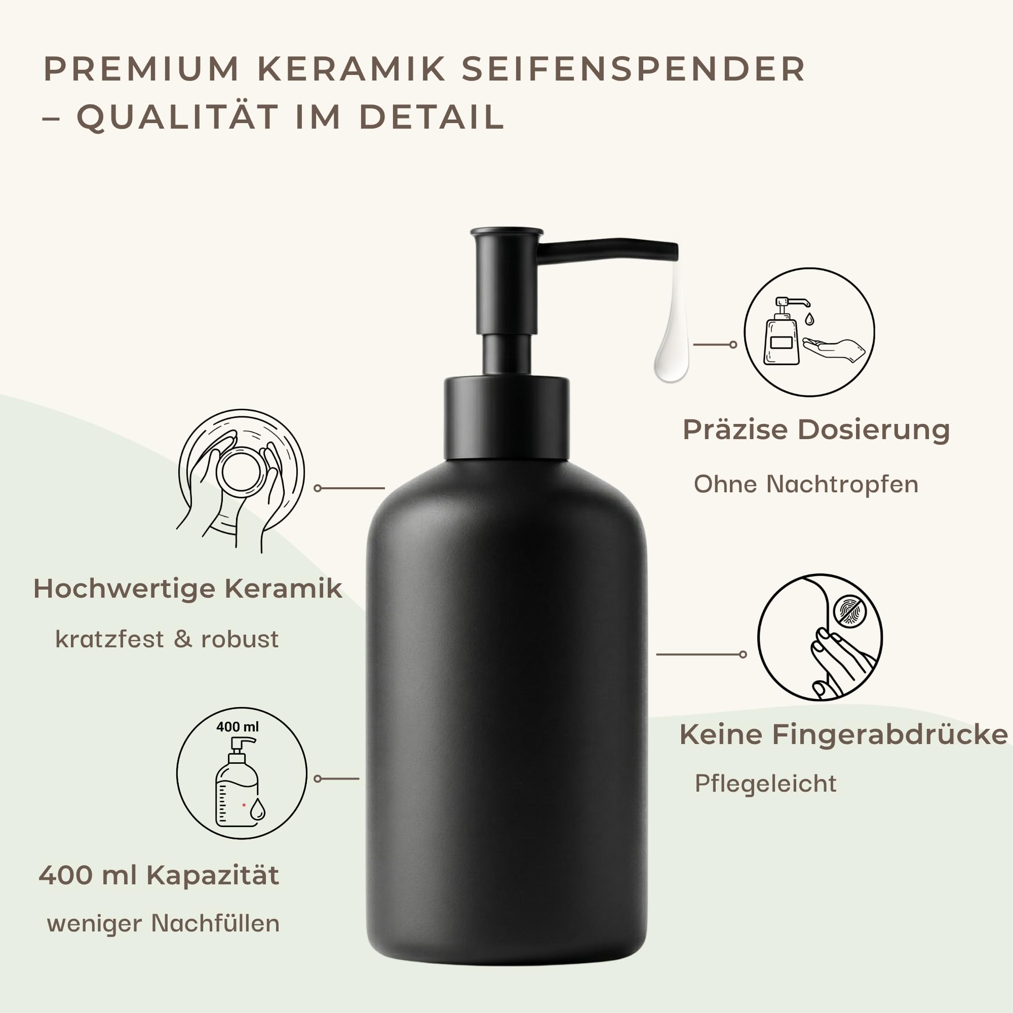 Juego de baño de 5 piezas en negro, cerámica, dispensador de jabón, jabonera, taza para cepillos de dientes, cepillo de dientes, negro mate, juego de accesorios de baño, organizador