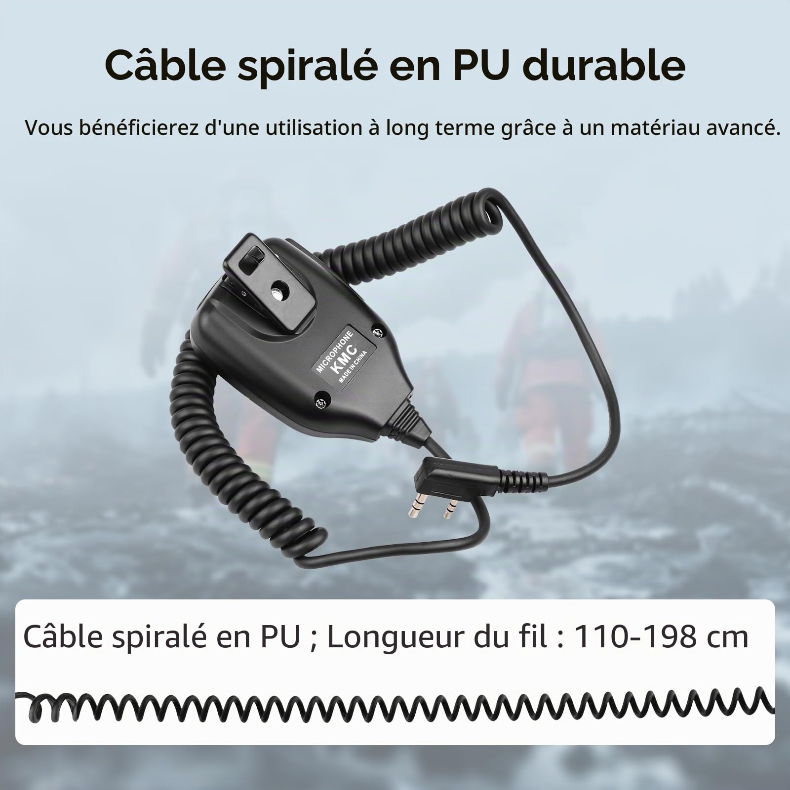 Retevis Talkie Walkie Micro 2 Broches Haut-Parleur Microphone Compatible avec Baofeng UV-5R BF-888S BF-88E RT24 RT27 H777 RT668 WOUXUN Kenwood TYT HYT Talkies Walkies pour la Chasse et Le Tir (2 Pcs)