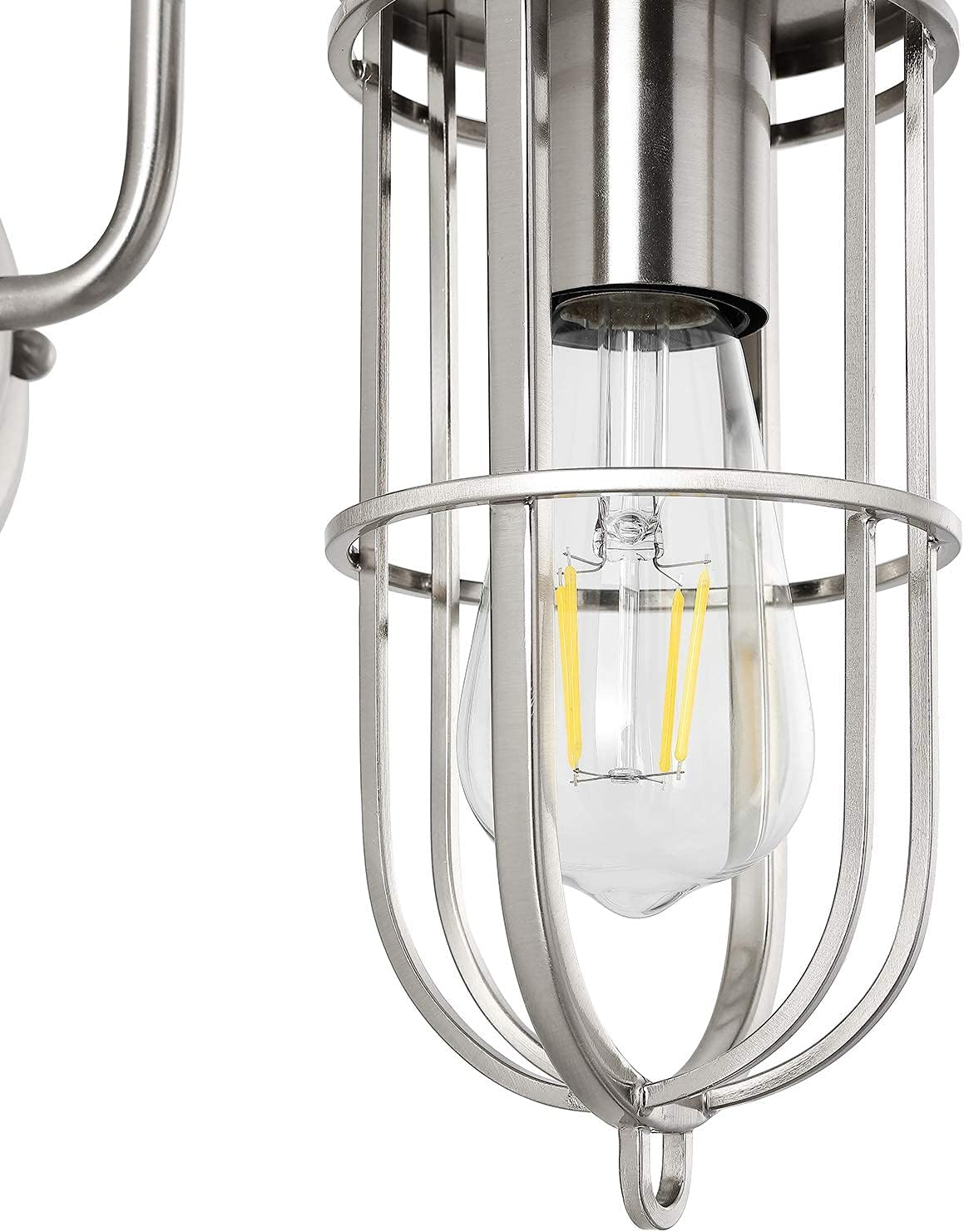 Bіg Sаlе WINGBO Industrial Wire Cage Wall Sconce Set of 2, Plug-in or Hardwired Vintage Wall Light, Farmhouse E26 Base Vintage Edison Lighting Fixture for Headboard Bedroom Nightstand Porch Bathroom, Nickel