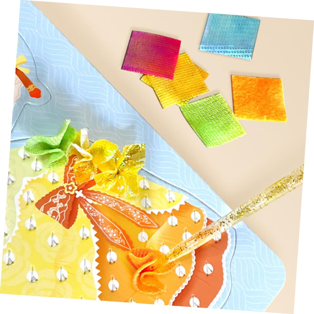 SHINEOFI Kit Creativo per Ragazzo Ragazza di Pittura a Foratura Fai da Te Materiali in Cotone Perlato e Tessuto, Favorisce la Creatività e Abilità Manuali per Decorazioni Uniche