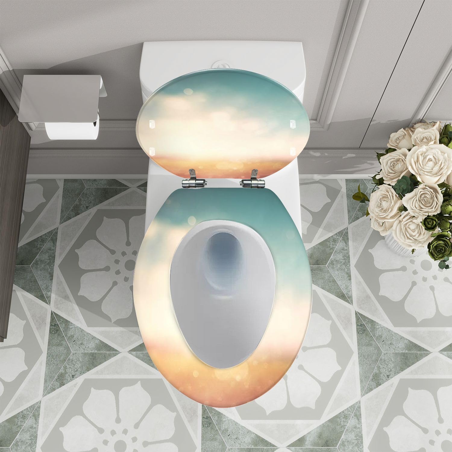 Ombrellone allungato con tetto in paglia tropicale in resina, decorativo, chiusura silenziosa, cerniere a sgancio rapido, facile da installare e pulire (stile 2 allungato)