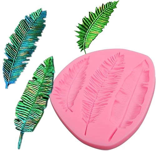 Miniatura 8 de Moldes grandes para fondant de hojas de tortuga, moldes de silicona para plantas de helecho de palma hawaiana, moldes de chocolate para hornear