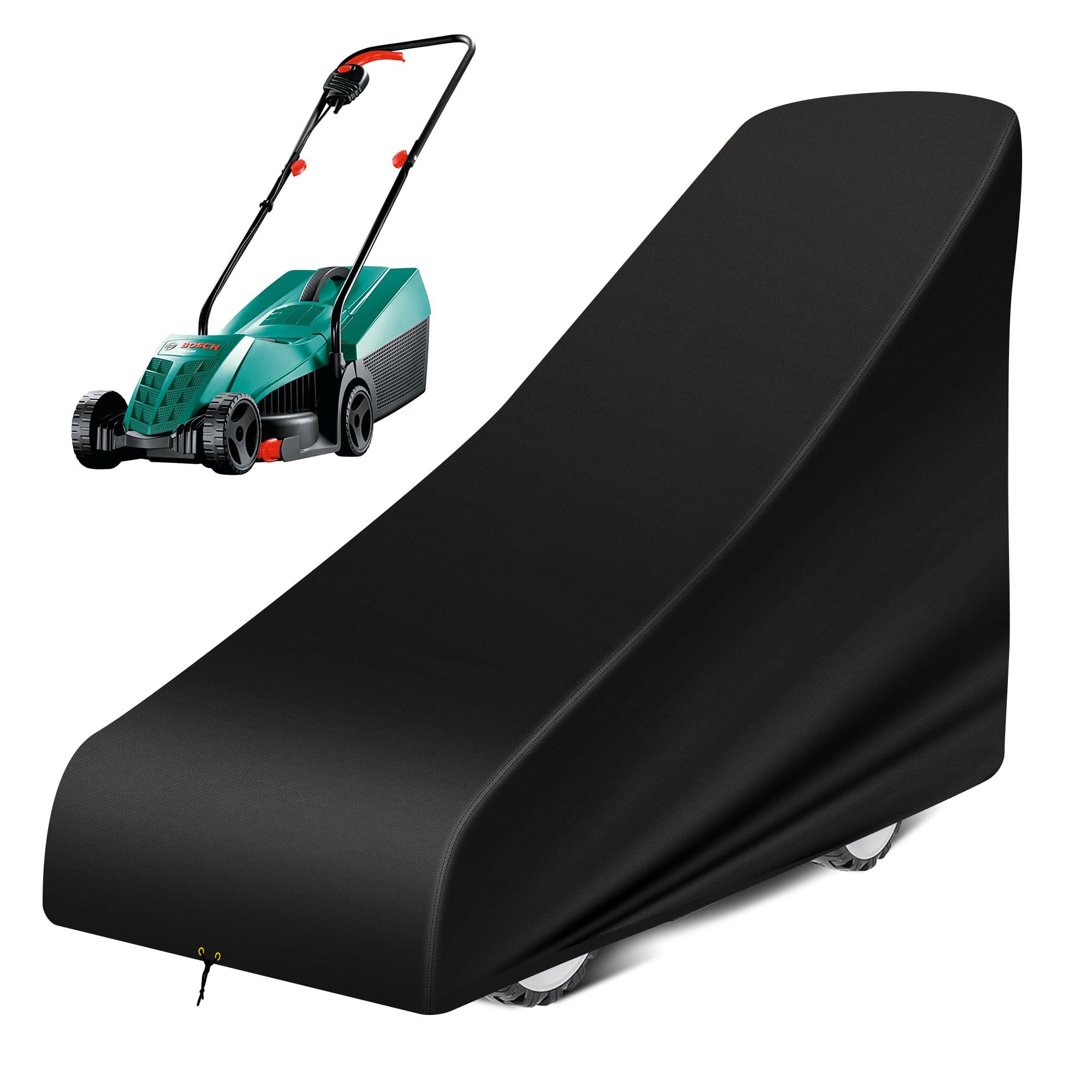RICHIE Lawn Mower Cover - Heavy Duty 420D Oxford Fabric Push Mower Cover - Waterproof, Windproof, Anti-UV
