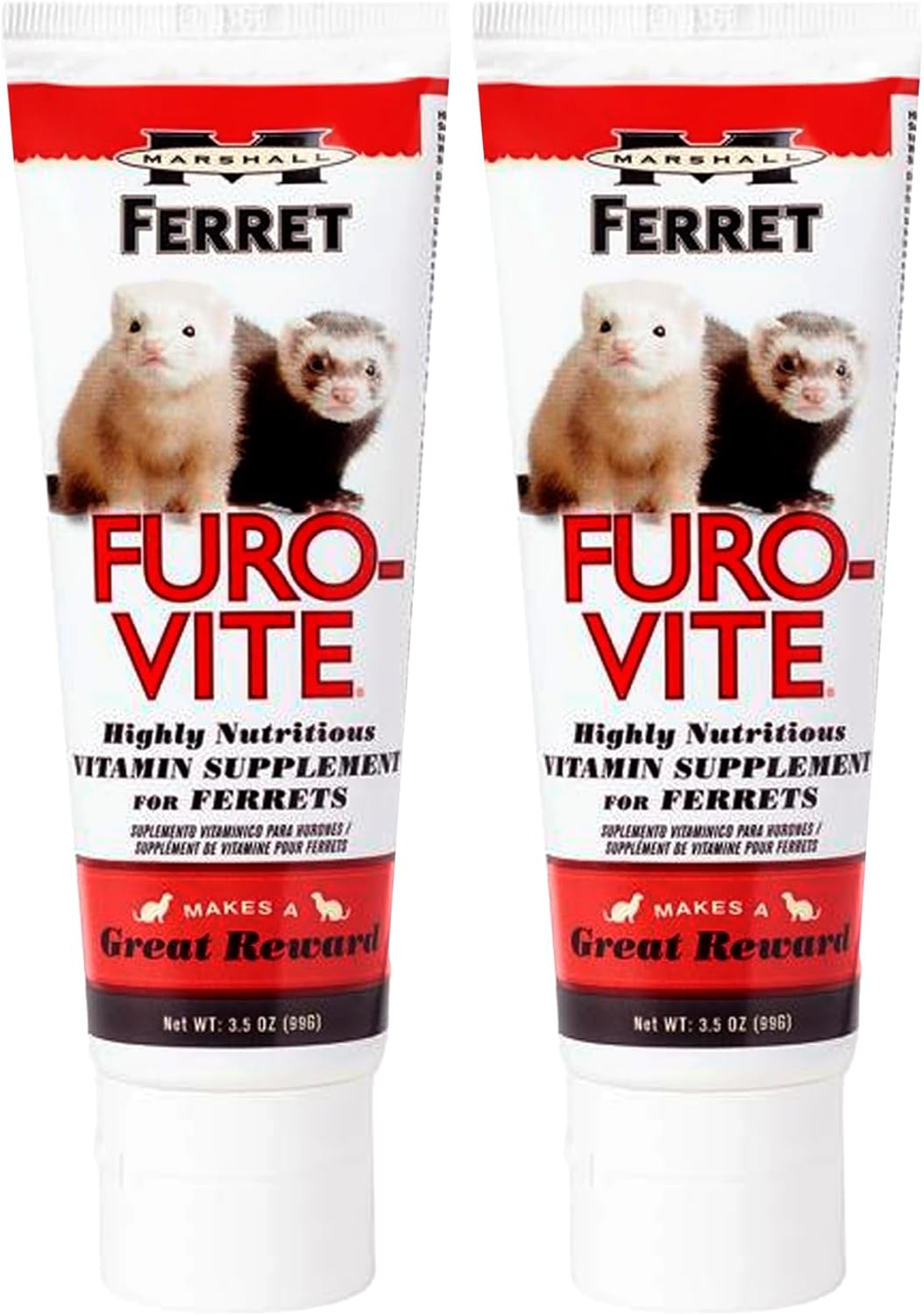 Marshall Furo-Vite Vitamin Supplement Paste – 3 oz Each – Supports Energy, Immune Health & Overall Well-Being – Nutrient-Rich Formula for Ferrets & Small Animals (Pack of 2)