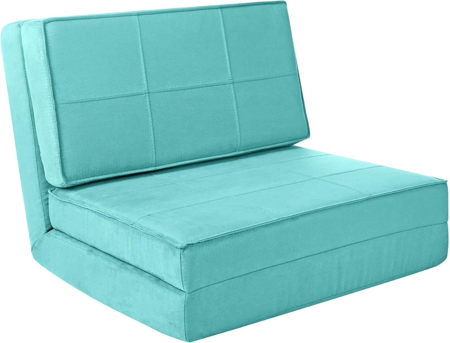 Miyabitors Ultra Soft Suede 3 Position Convertible Flip Chair, Sleeper Dorm Bed