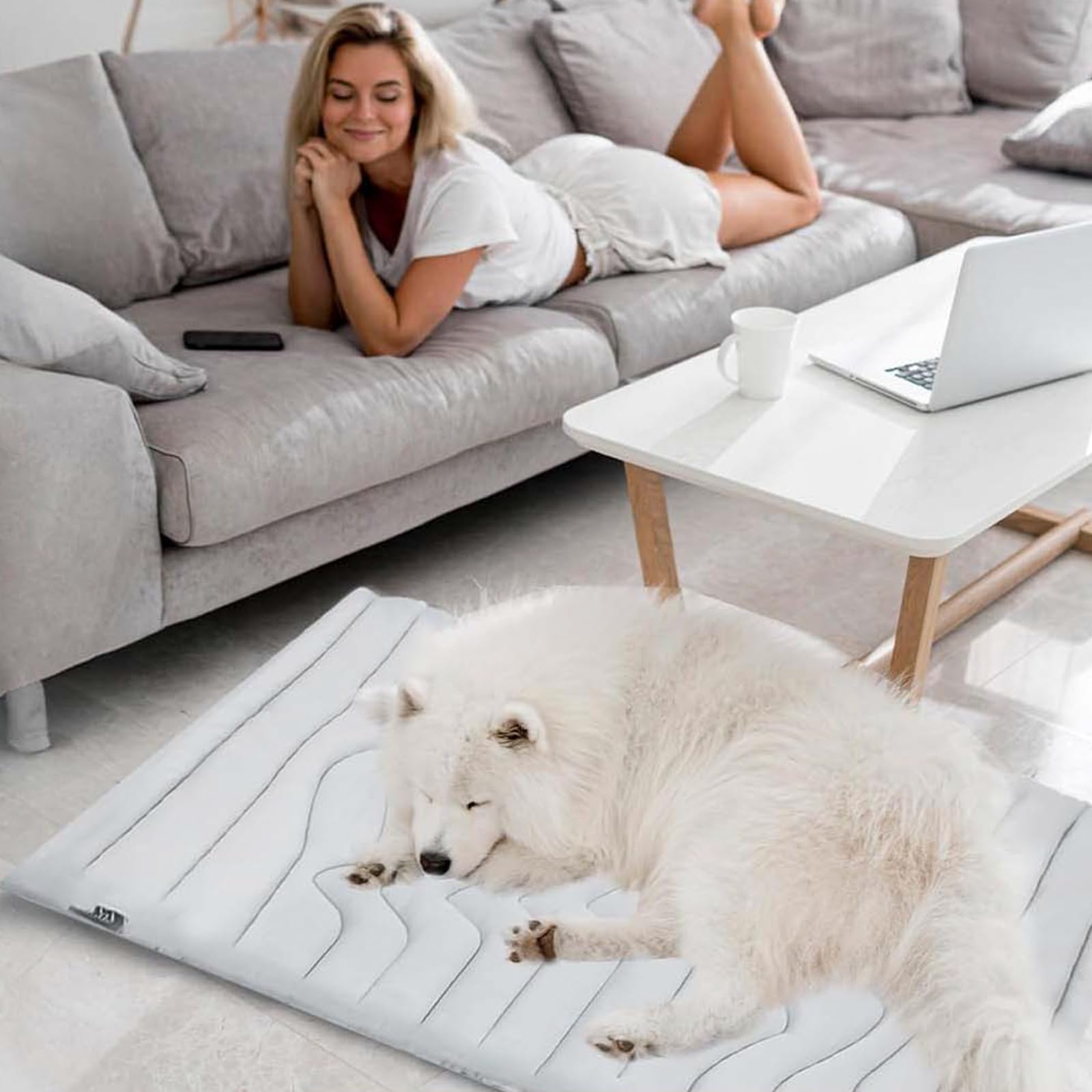 Die Innovative Kühlmatte Für Hunde, Kühlmatte Hund Aus Kühlgewebe Wendbar, Maschinenwaschbar, Selbstkühlende Pads Sicher Und Komfortabel Für Deinen Hund (L)