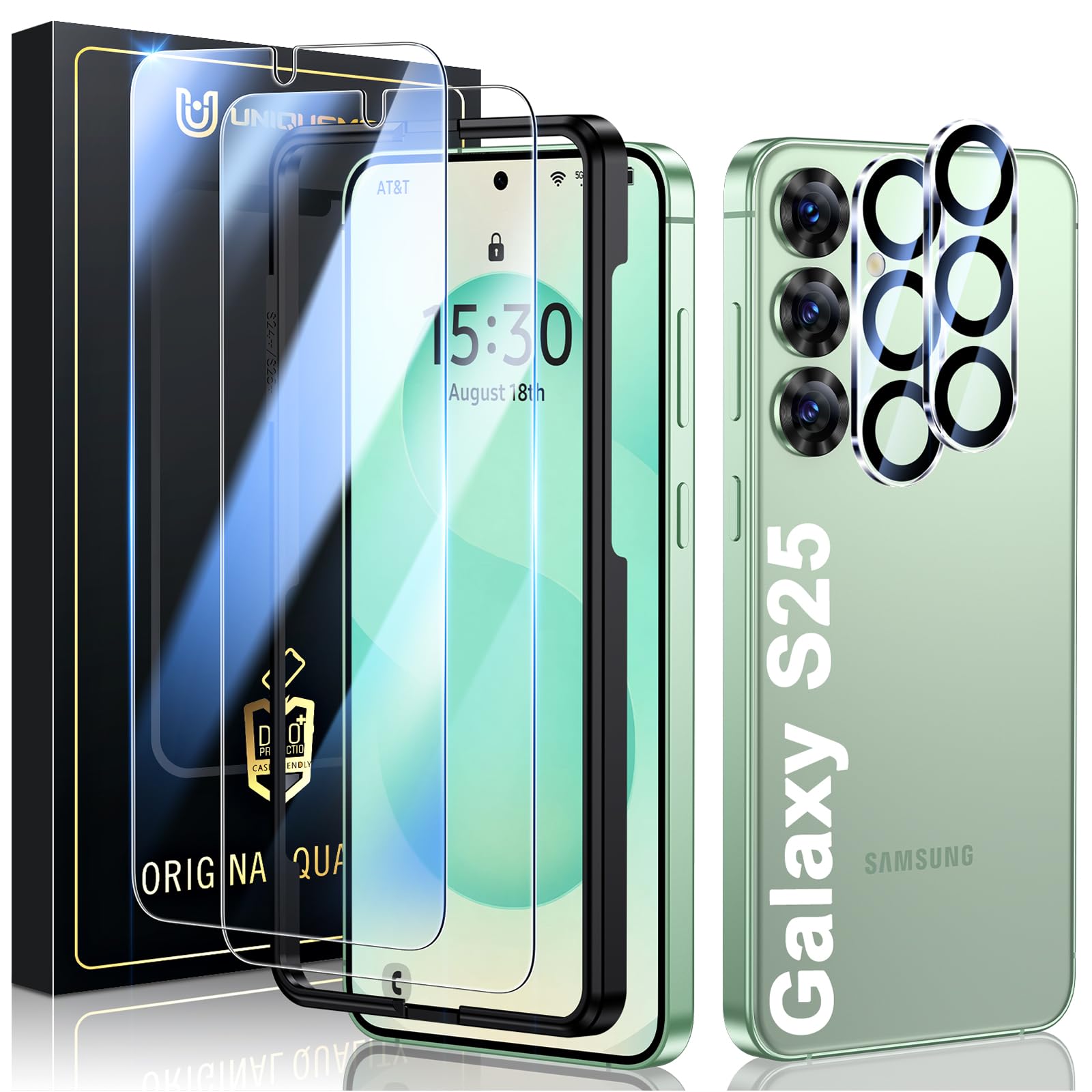 UniqueMe für Samsung Galaxy S26 Plus für Panzerglas - Folie & Kameraschutz | 2 Schutzfolie & 2 Kamera Schutz für Samsung Galaxy S26 Plus, Staub Anti Fingerabdruck Schutzglas, Anti Bläschen Displayschutz