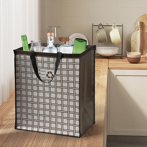 Miniatura 5 de Lily queen Juego de 2 bolsas de reciclaje para cocina, hogar, papeleras de clasificación de 12 galones