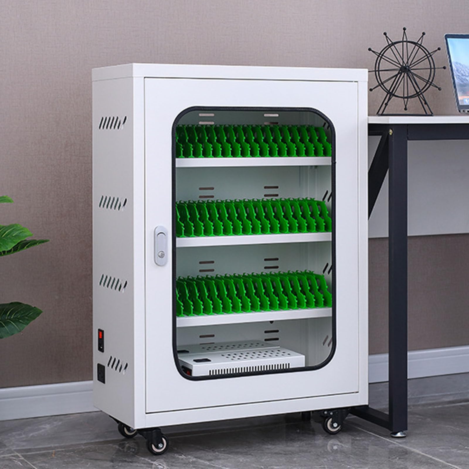 GTHTUHFD Cellphone Usb Station Lockers Rechargeable Mobile Phone Charging Cabinet,Aluminum Alloy Mobile Phone Cabinet,30Slots-30Slots,60Slots
