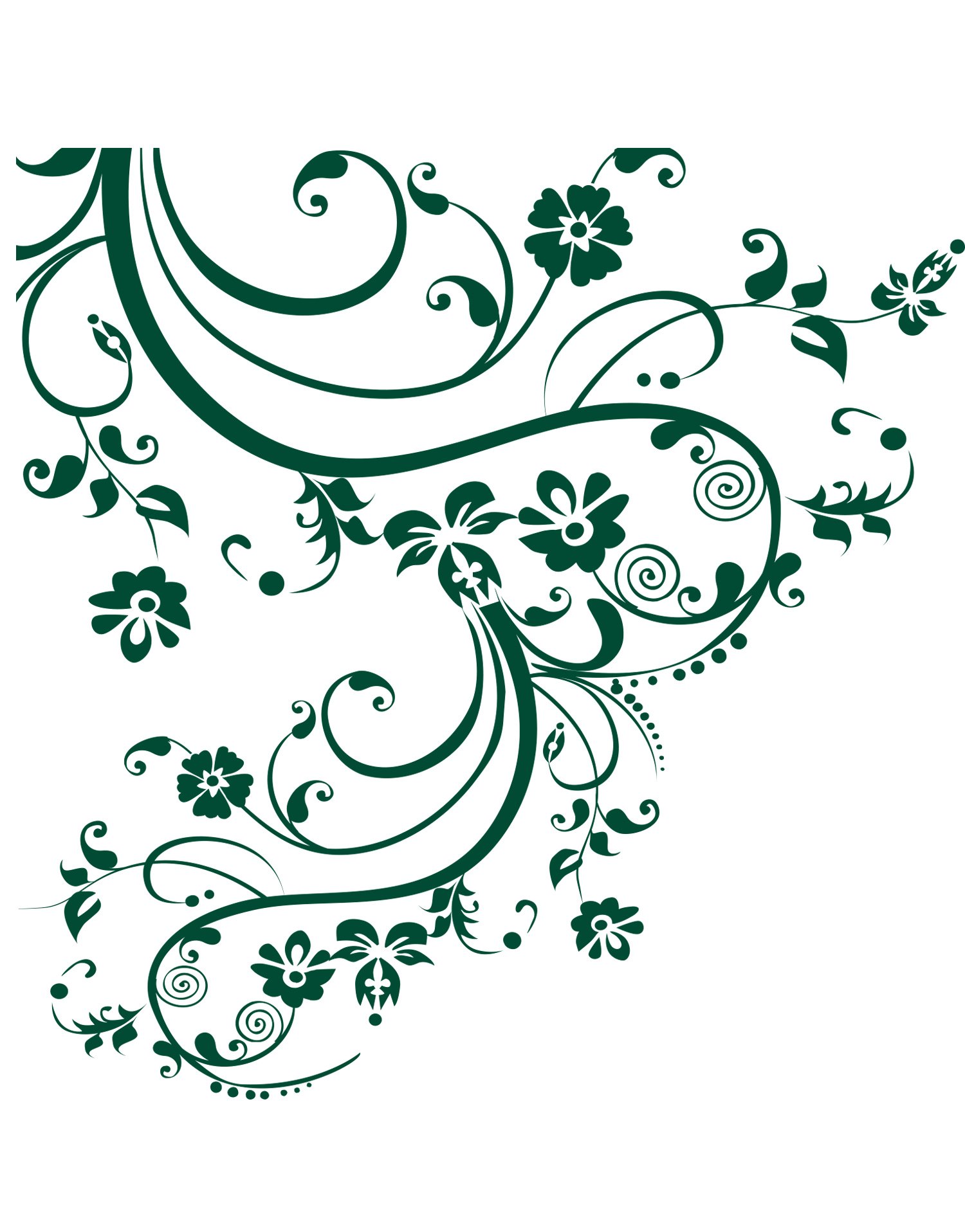 Amazon.com: Forest Green Swirl Flower Floral Decal Design