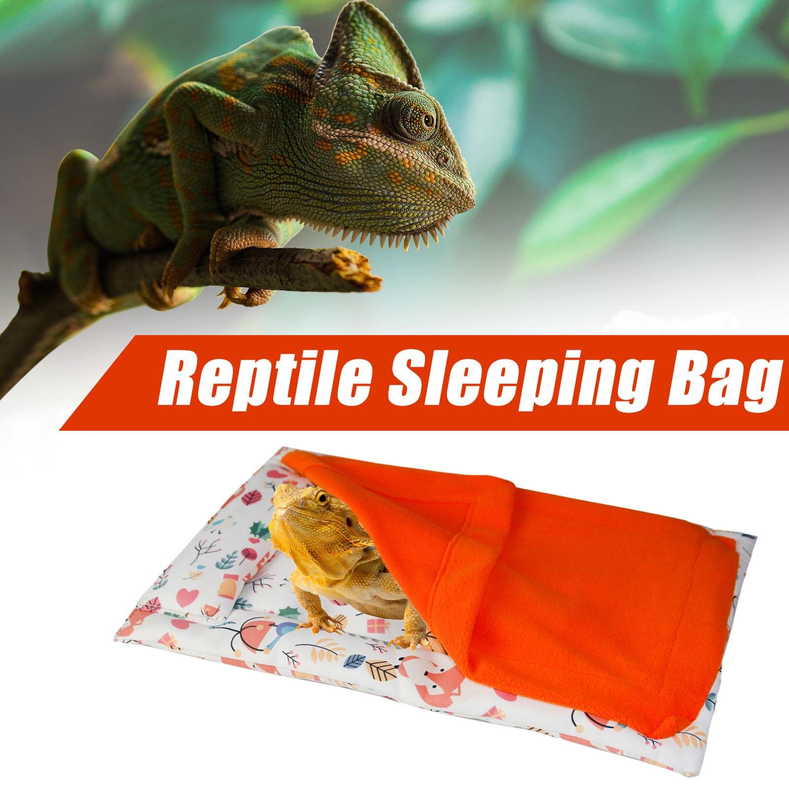 Dnoifne Reptilien-Schlafsack Set – Mit Kissen & Decke, 33x21 Cm, Für Bartagame, Gecko & Eidechsen