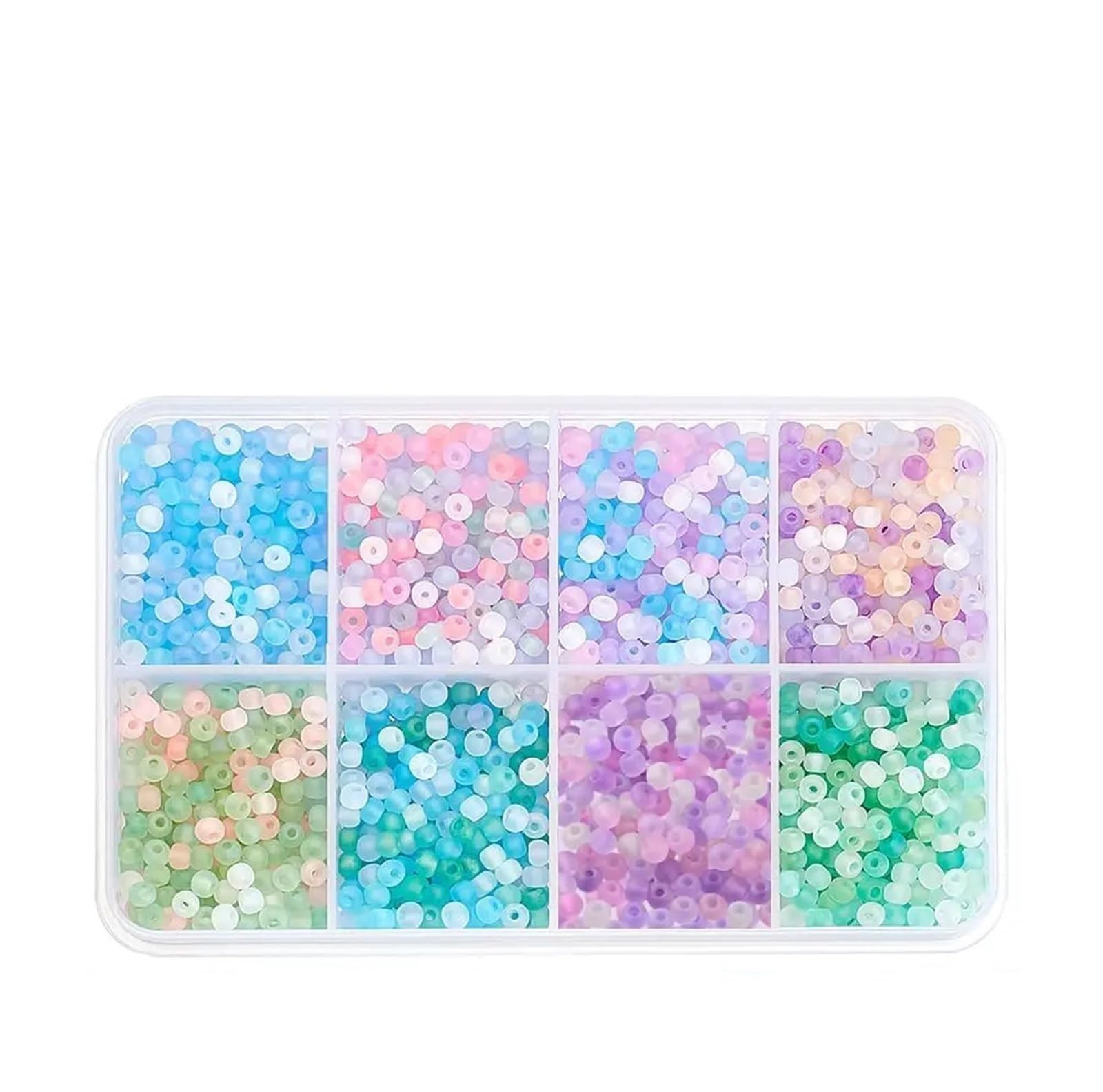 Bryske 3 Boxes 8 Colors 3mm Frosted Glass Seed Beads Round Spacer Kit for Jewelry Making