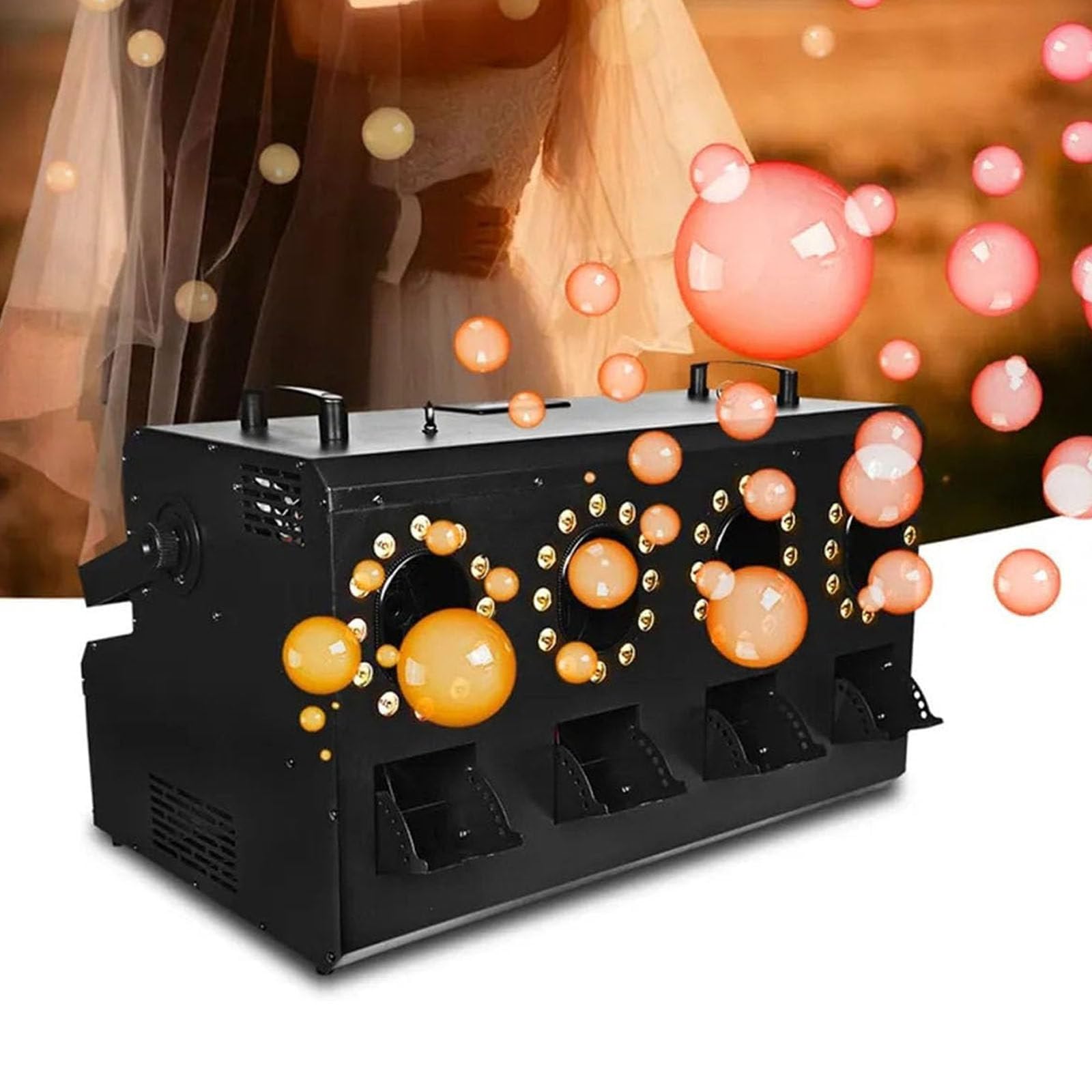 MáQuina De Burbujas De Humo Profesional Con Luces, MáQuina De Burbujas De Humo Con Led De 3000 W, Efecto Dmx, 48 Luces Led De 3 W, 4 Boquillas, Panel De Control Lcd, Capacidad Del Tanque: 1.2 L