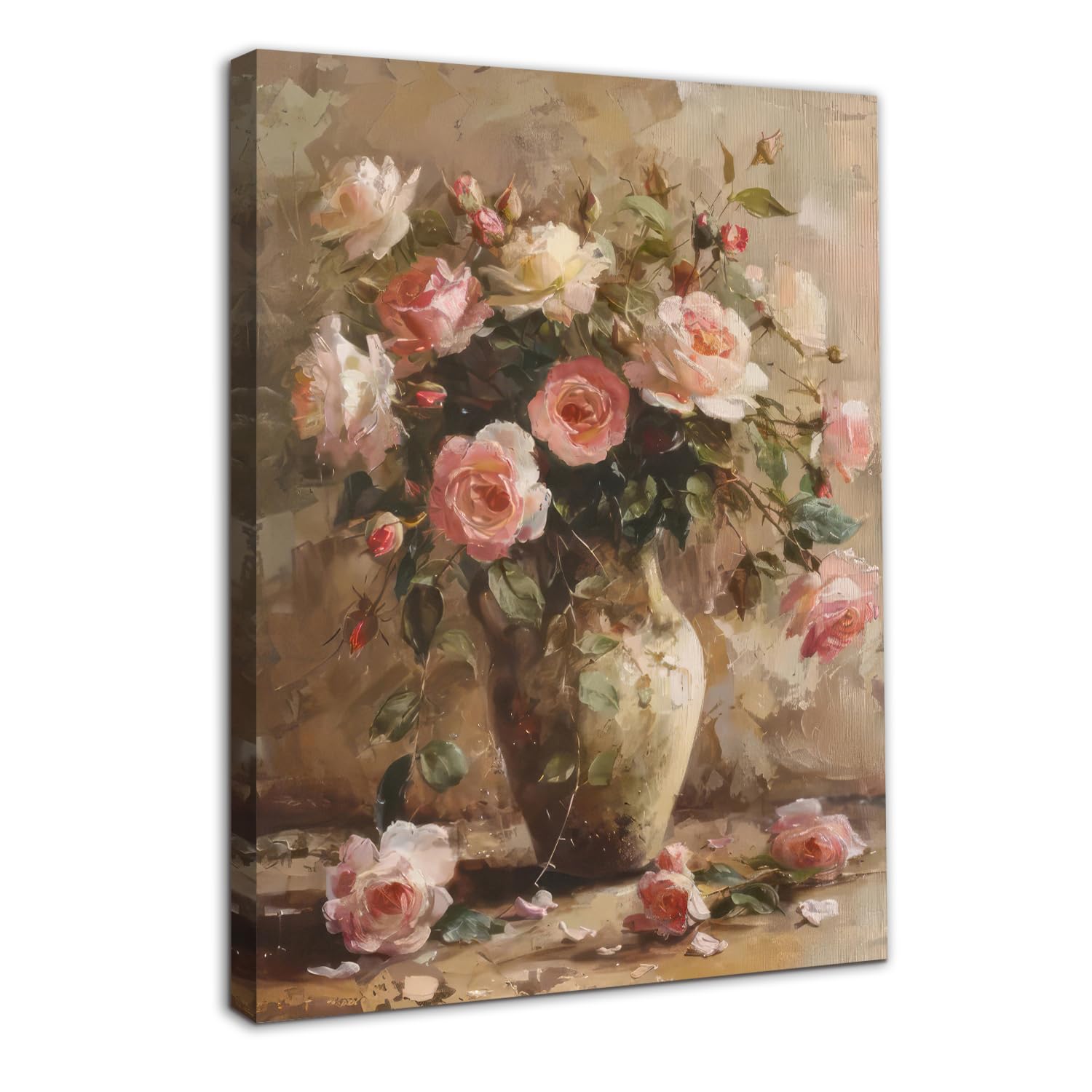 Art mural fleur vintage Dazzlewall toile florale campagne français décoration murale salon 12x16 po